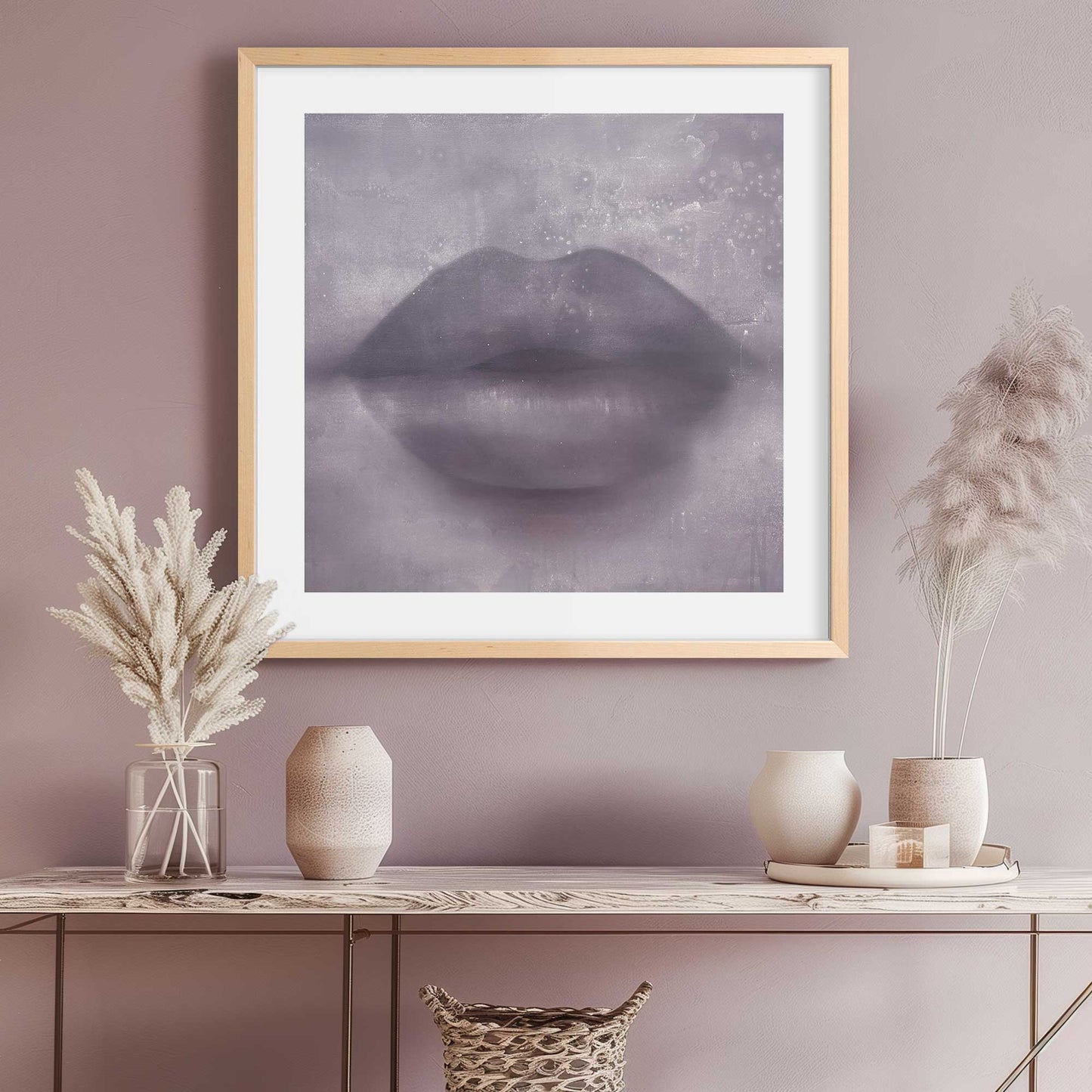 Purple Kiss Lips Art Print