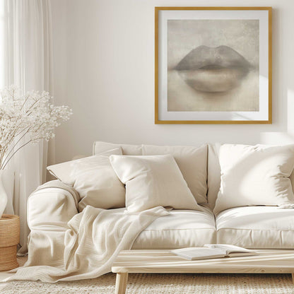 Beige Kiss Lips Art Print
