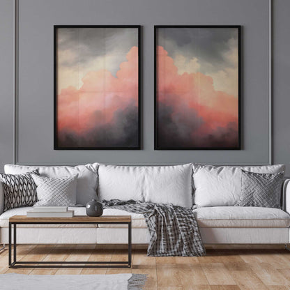 Moody Sunset Clouds Art Print, Set of 2