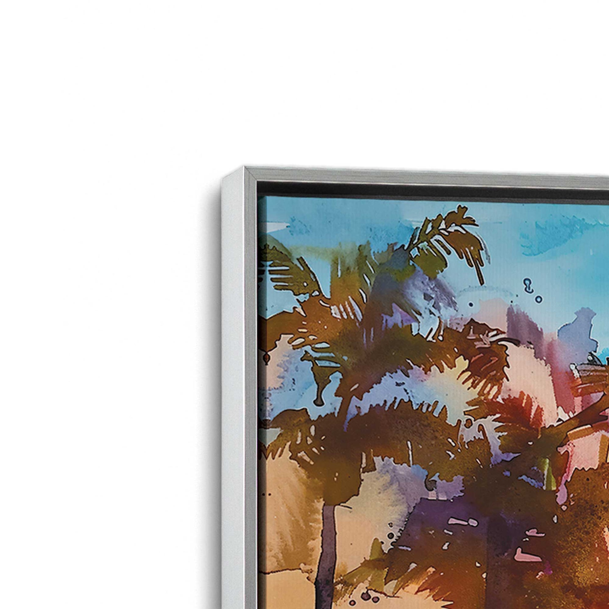 [Color:Polished Chrome], Picture of art in a Polished Chrome frame at an angle