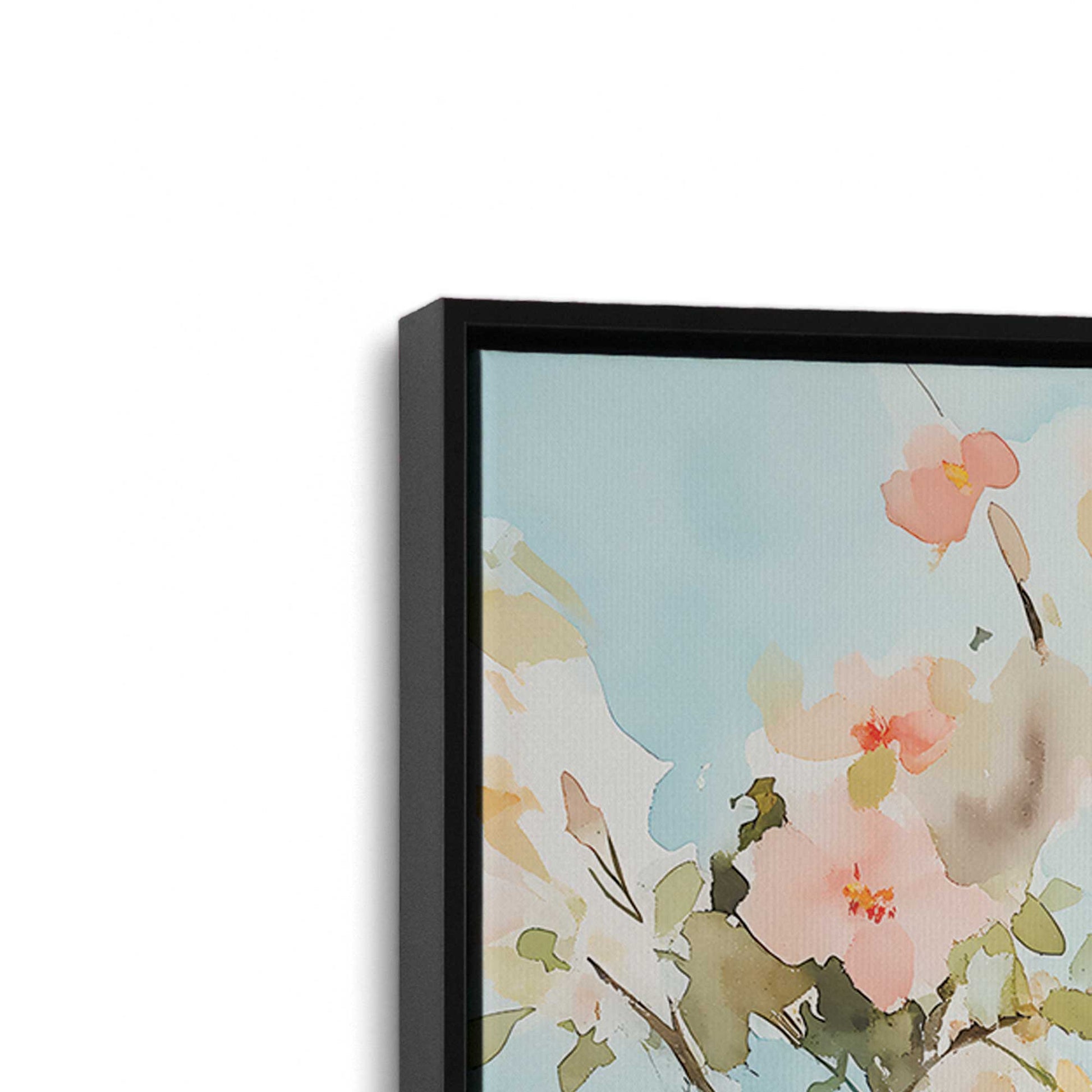 [Color:Satin Black], Picture of art in a Satin Black frame at an angle