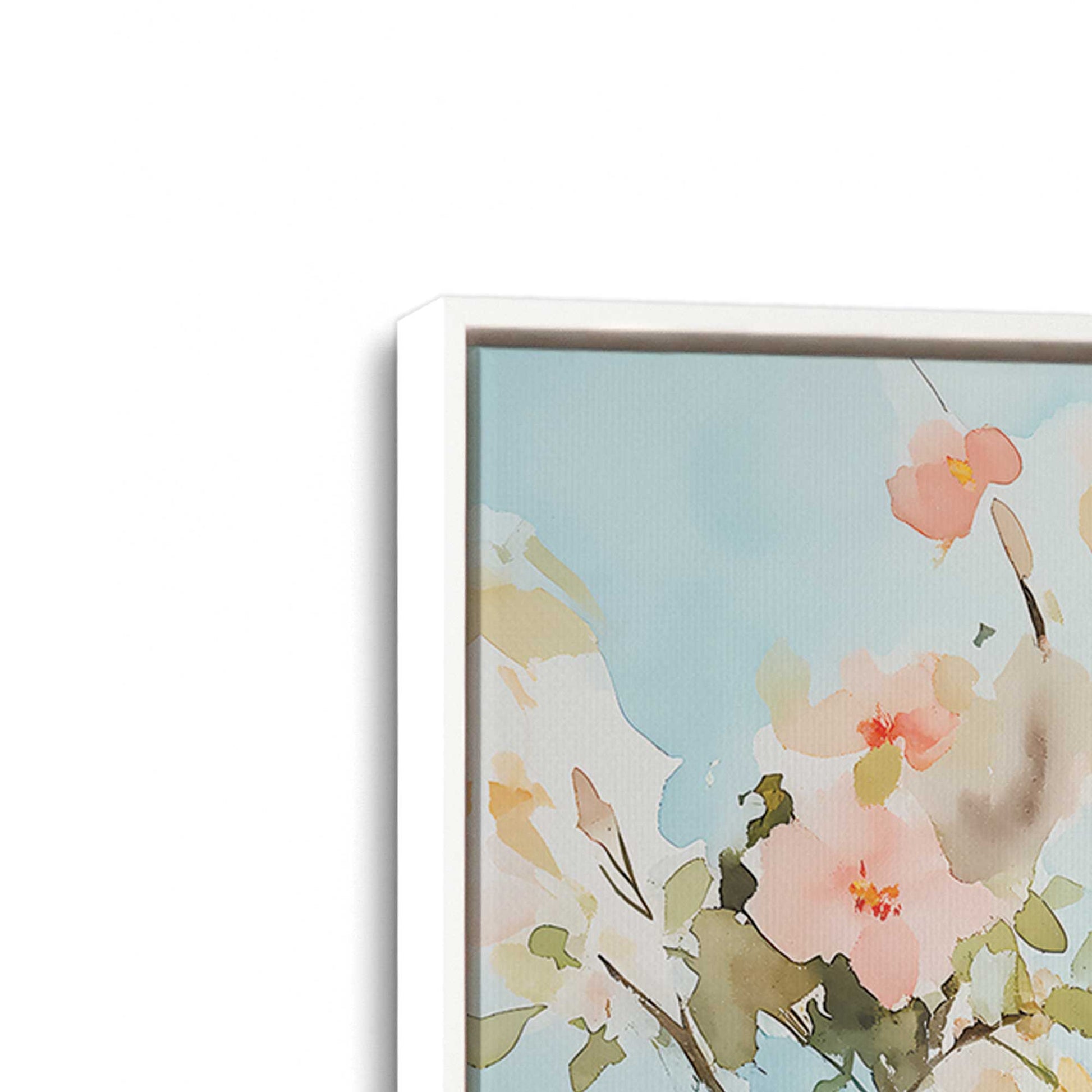 [Color:Opaque White], Picture of art in a White frame at an angle