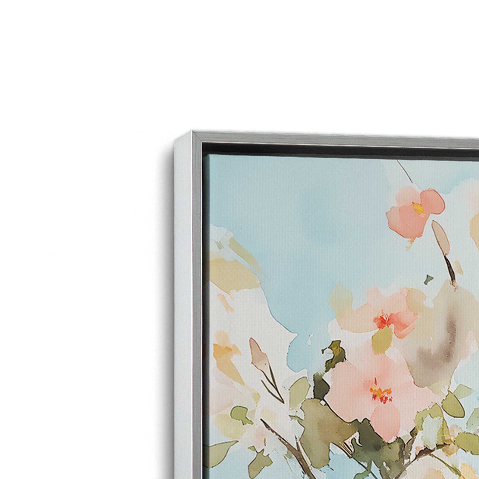 [Color:Polished Chrome], Picture of art in a Polished Chrome frame at an angle