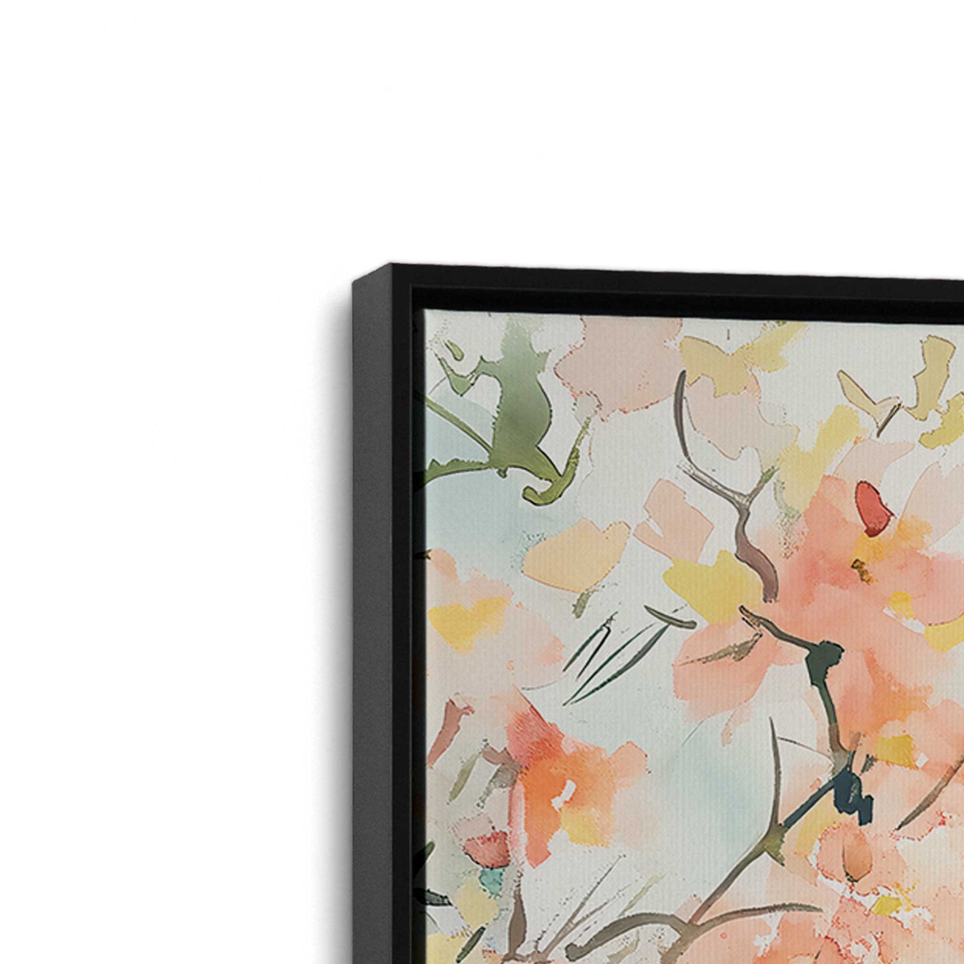 [Color:Satin Black], Picture of art in a Satin Black frame at an angle