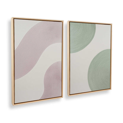 [Color:American Maple], Picture of art in a American Maple frame at an angle