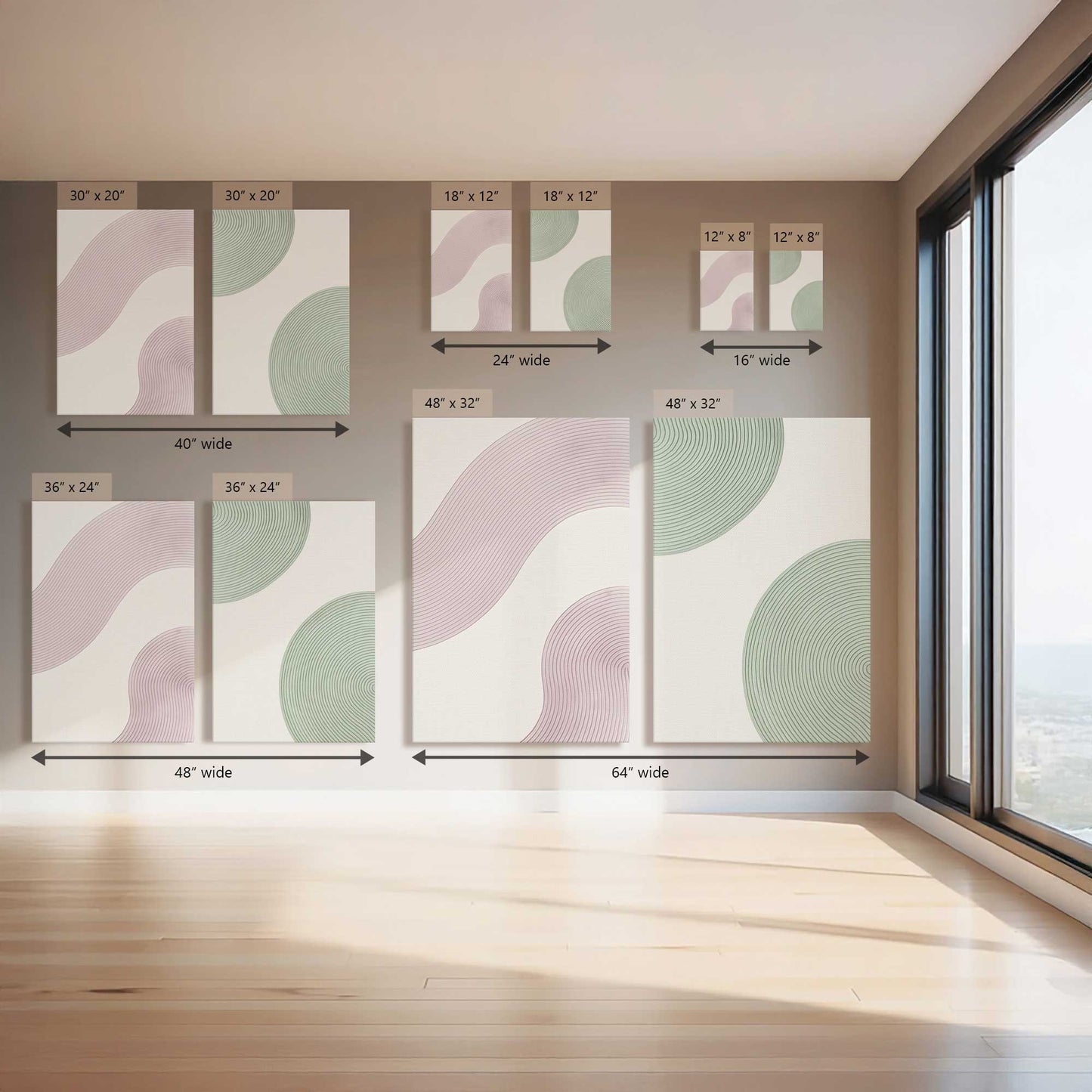 Ribbon Motion, Set of 2 Canvas Prints