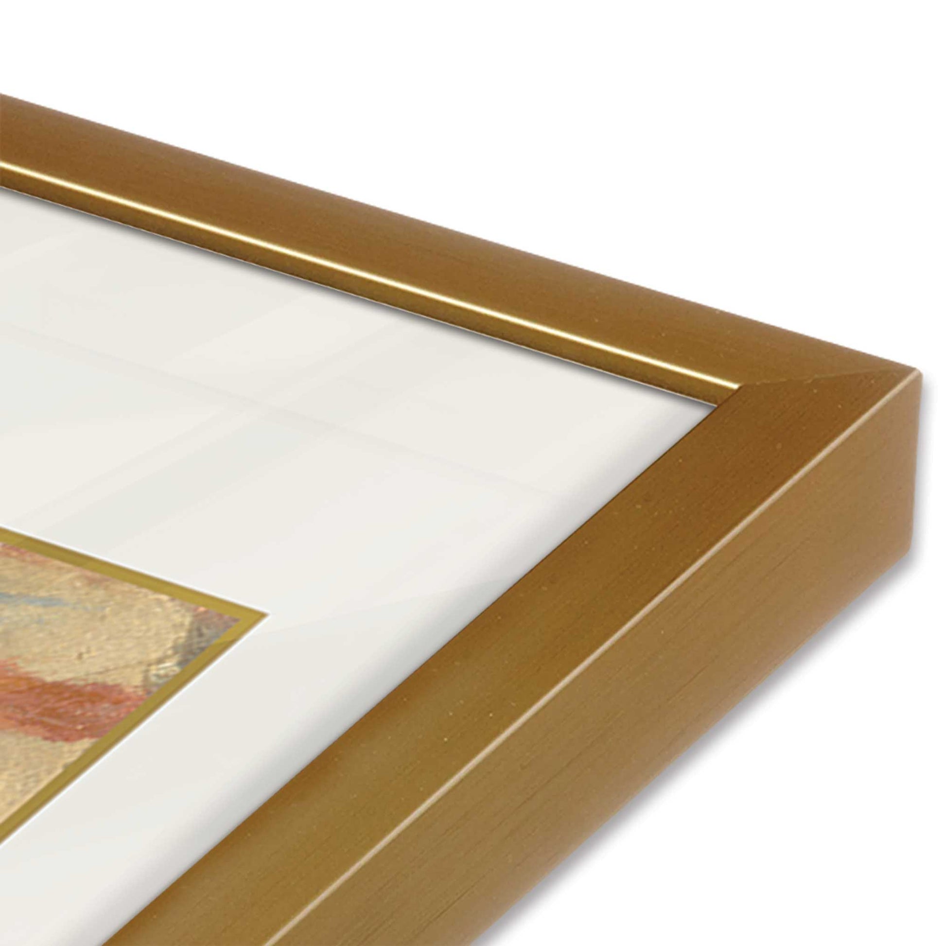 [Color:Polished Gold], Picture of art in a Polished Gold frame at an angle