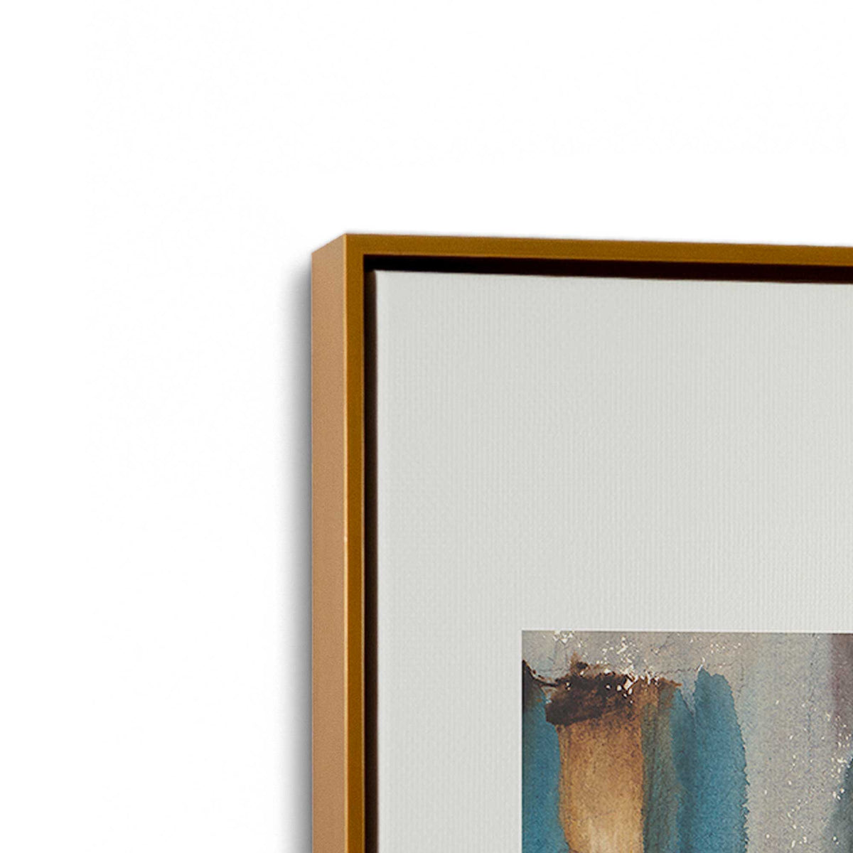 [Color:Polished Gold], Picture of art in a Polished Gold frame at an angle