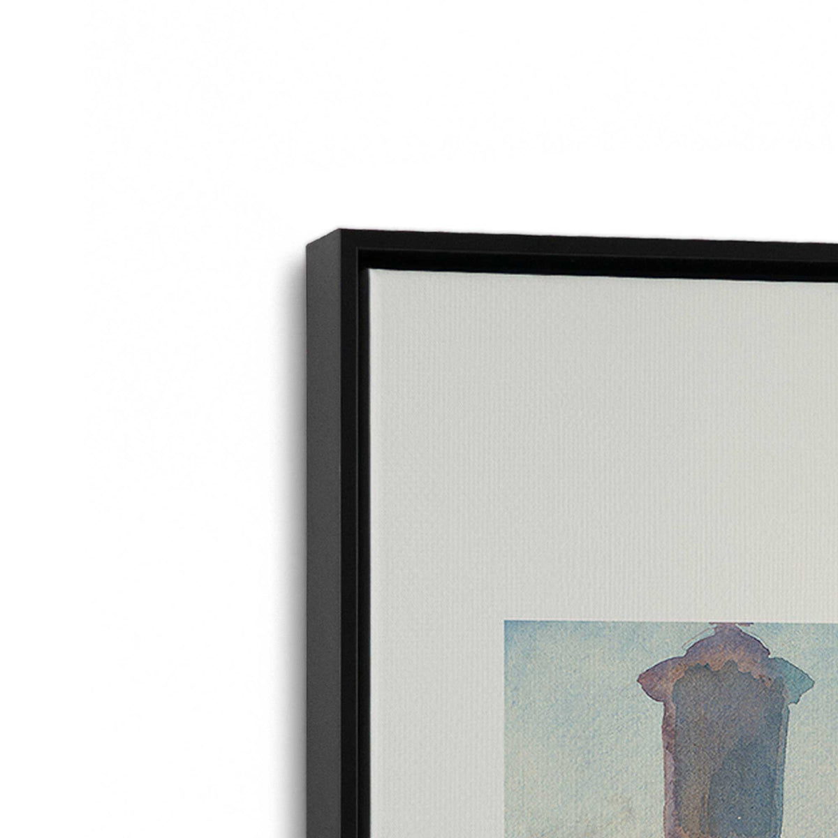 [Color:Satin Black], Picture of art in a Satin Black frame at an angle