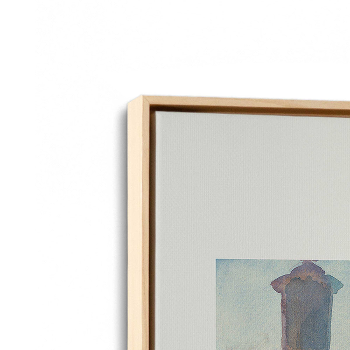 [Color:American Maple], Picture of art in a American Maple frame at an angle