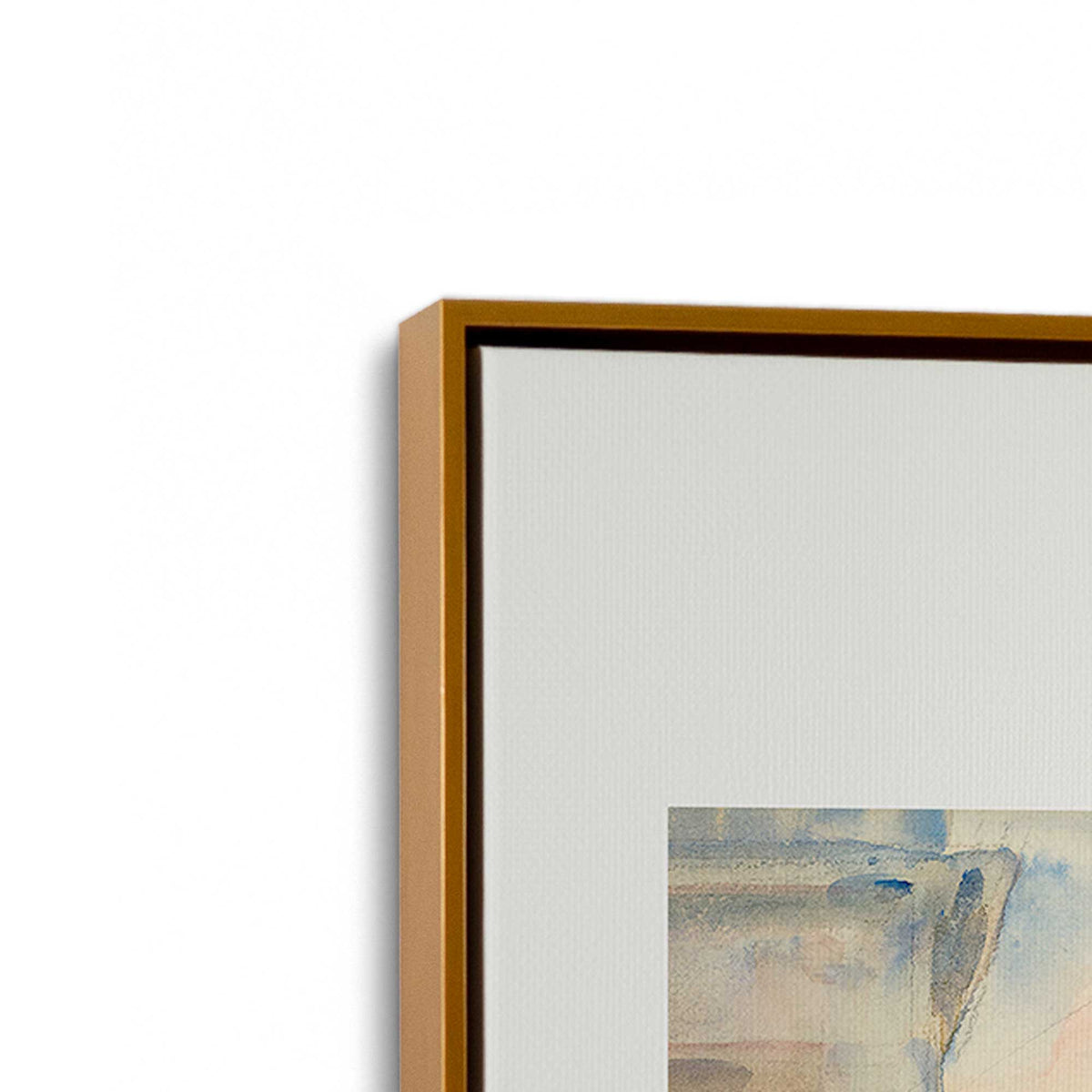 [Color:Polished Gold], Picture of art in a Polished Gold frame at an angle