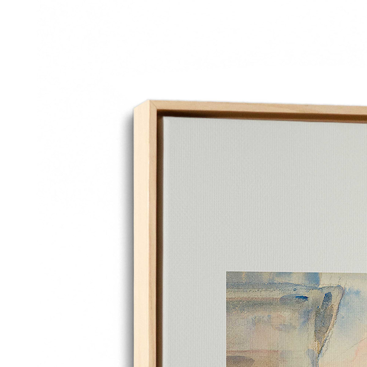 [Color:American Maple], Picture of art in a American Maple frame at an angle