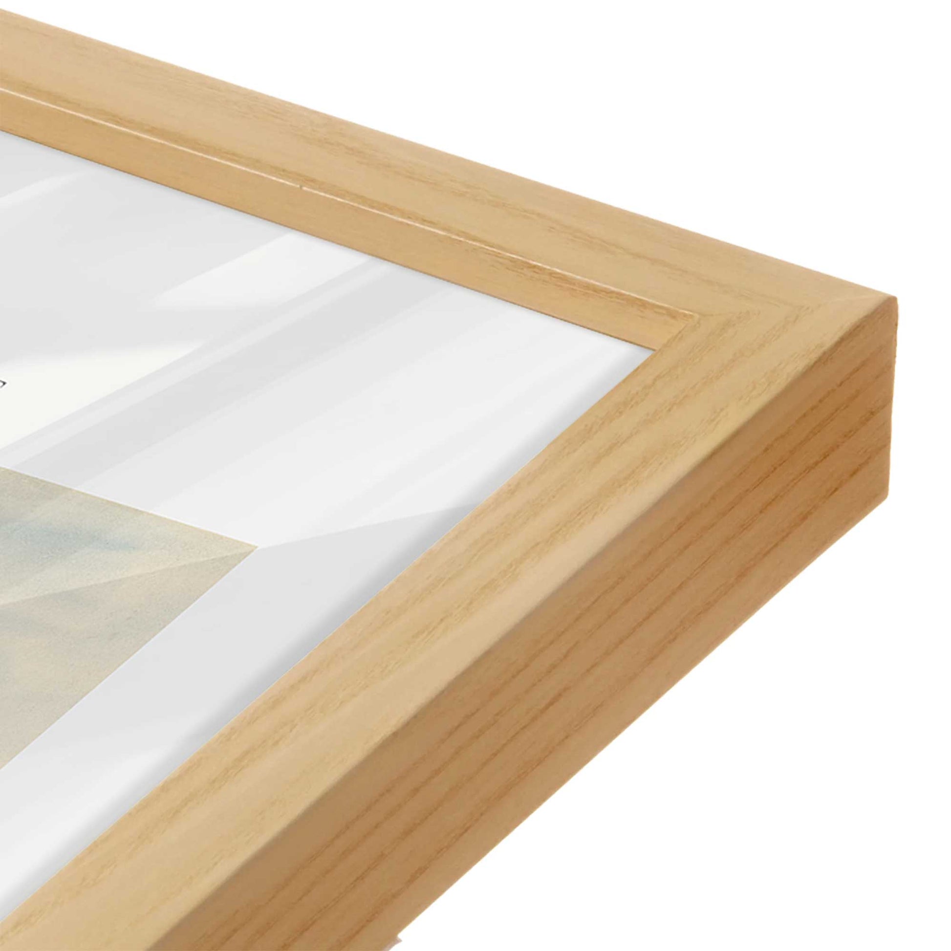 [Color:American Maple], Picture of art in a American Maple frame at an angle