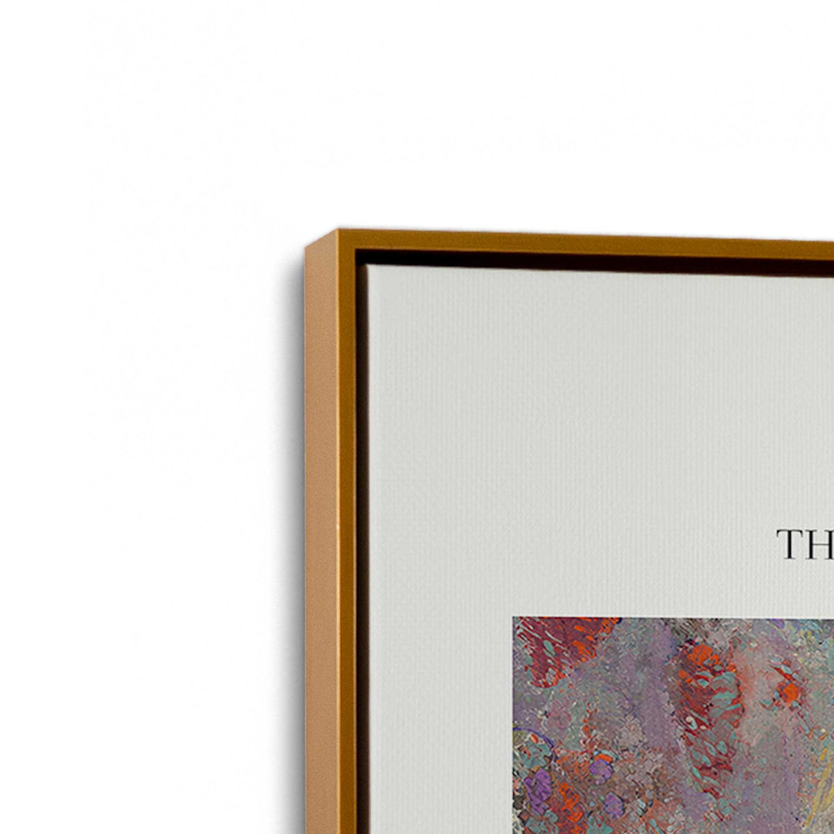 [Color:Polished Gold], Picture of art in a Polished Gold frame at an angle