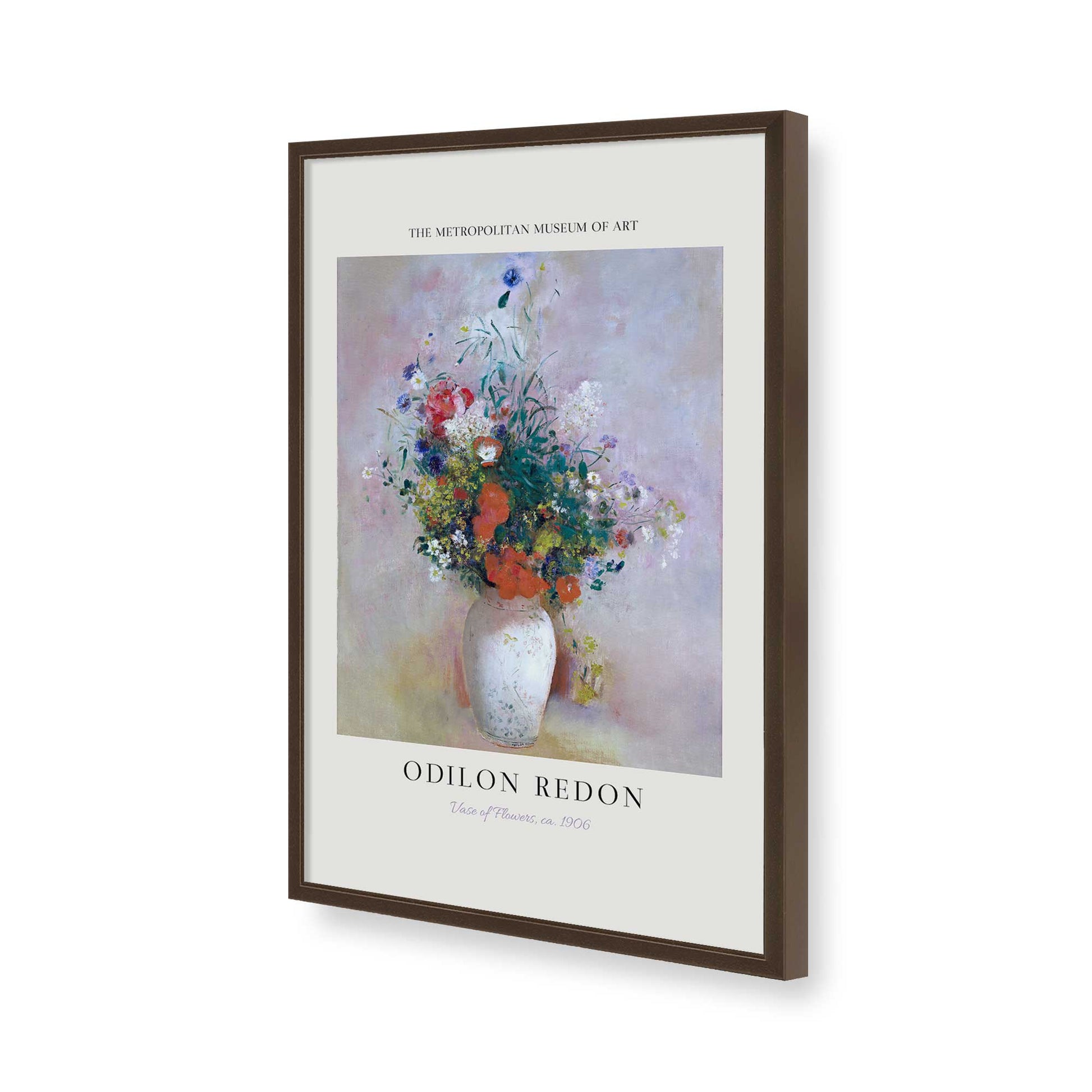 [Color:Brown], Picture of art in a Brown frame of the corner