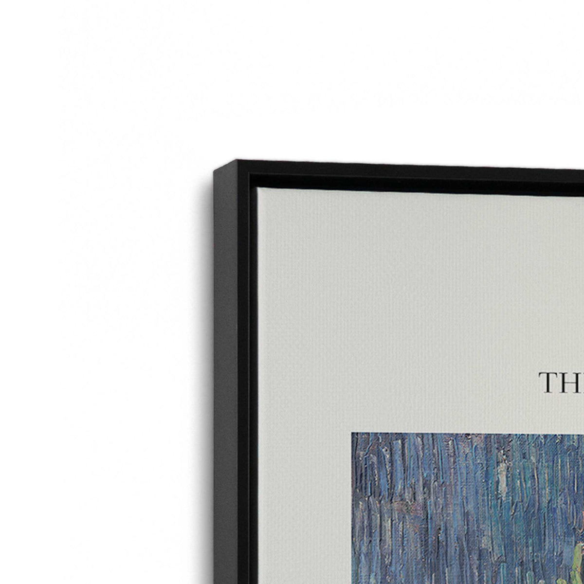[Color:Satin Black], Picture of art in a Satin Black frame at an angle