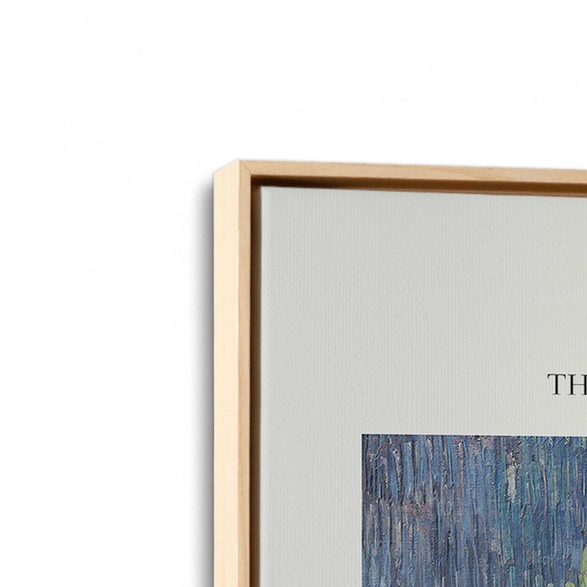 [Color:American Maple], Picture of art in a American Maple frame at an angle
