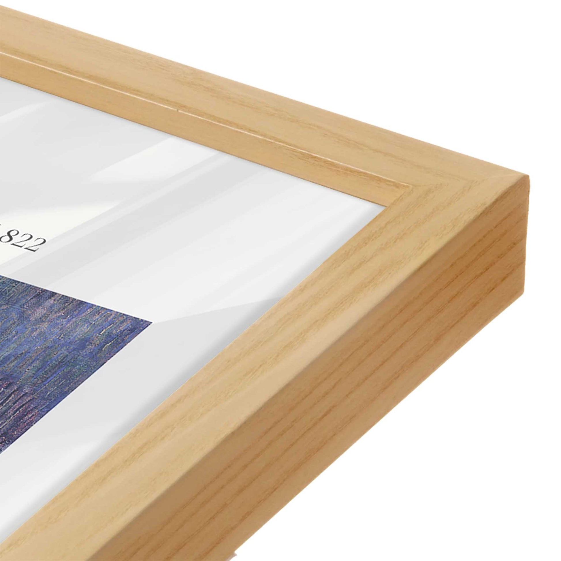 [Color:American Maple], Picture of art in a American Maple frame at an angle