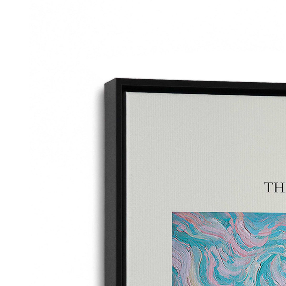 [Color:Satin Black], Picture of art in a Satin Black frame at an angle