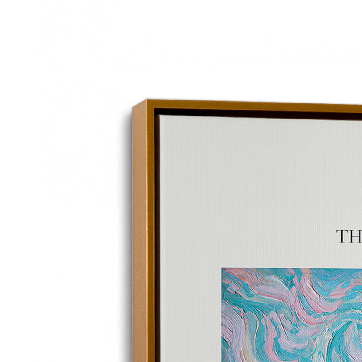 [Color:Polished Gold], Picture of art in a Polished Gold frame at an angle
