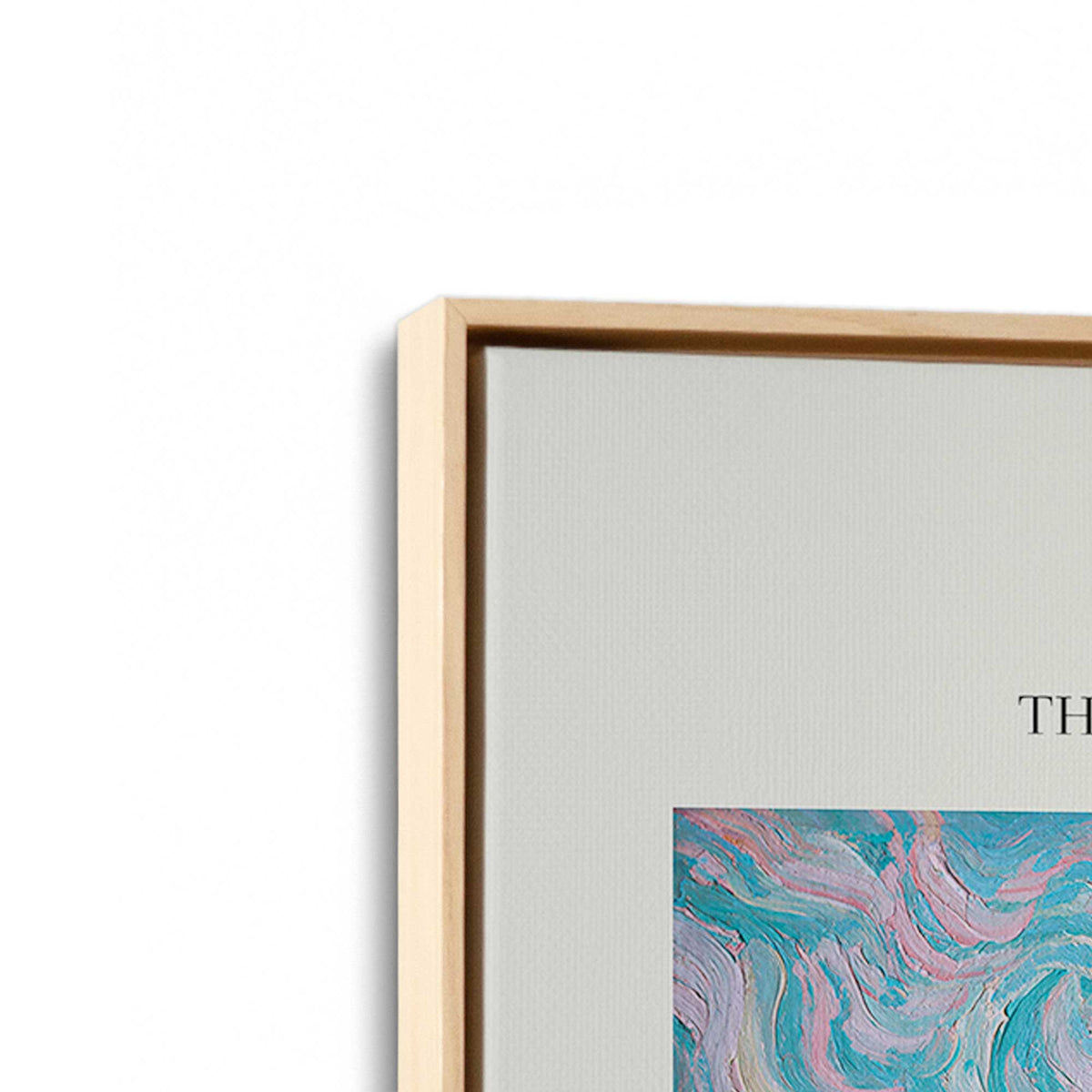 [Color:American Maple], Picture of art in a American Maple frame at an angle