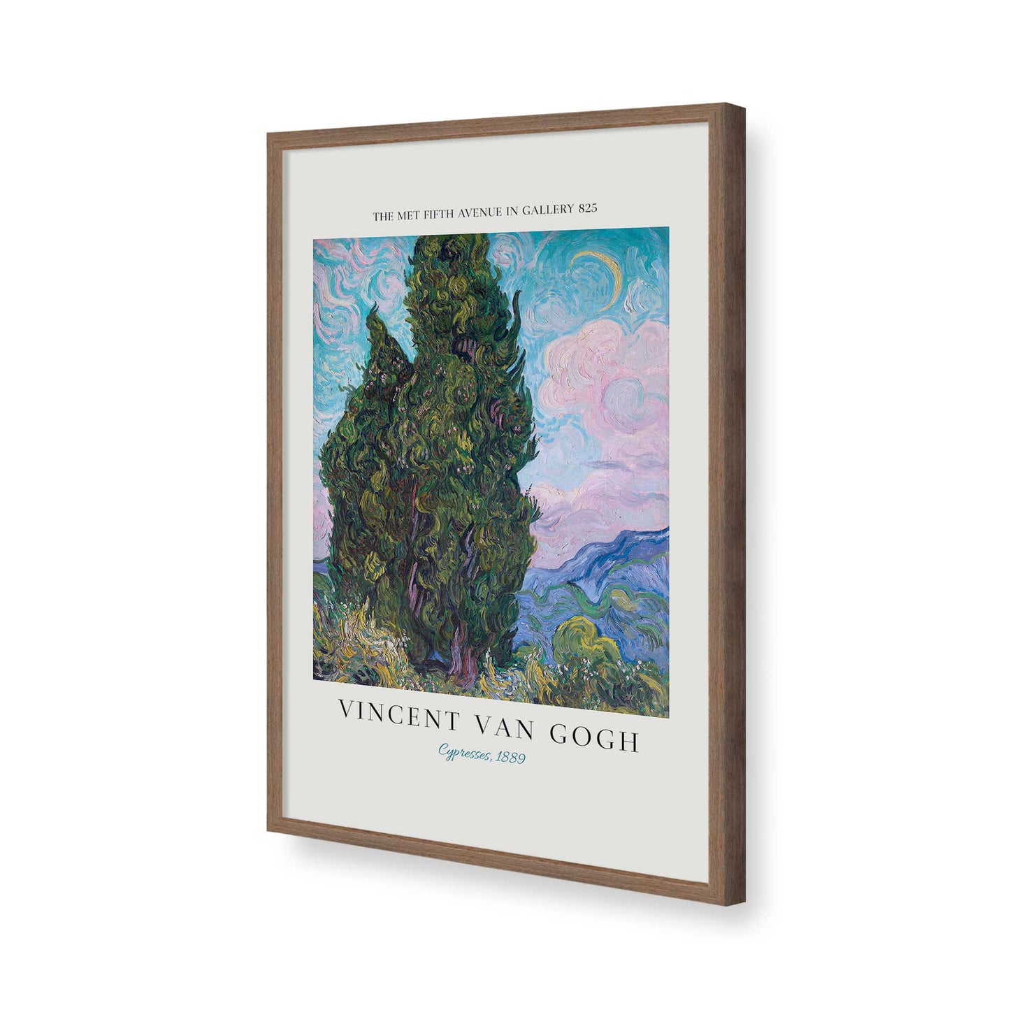 [Color:Walnut], Picture of art in a Walnut frame of the corner