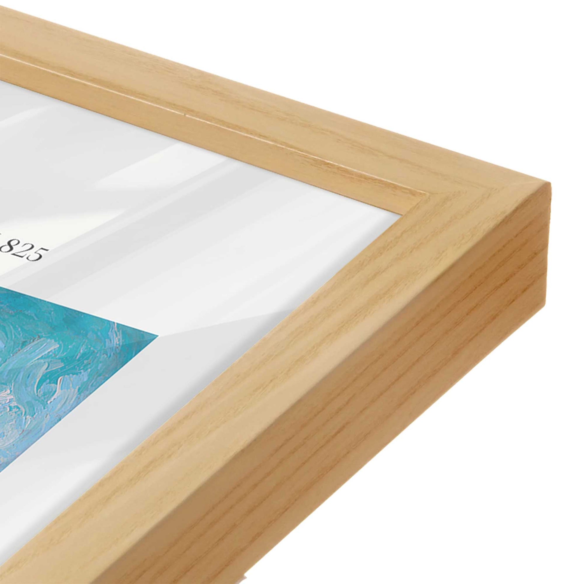 [Color:American Maple], Picture of art in a American Maple frame at an angle