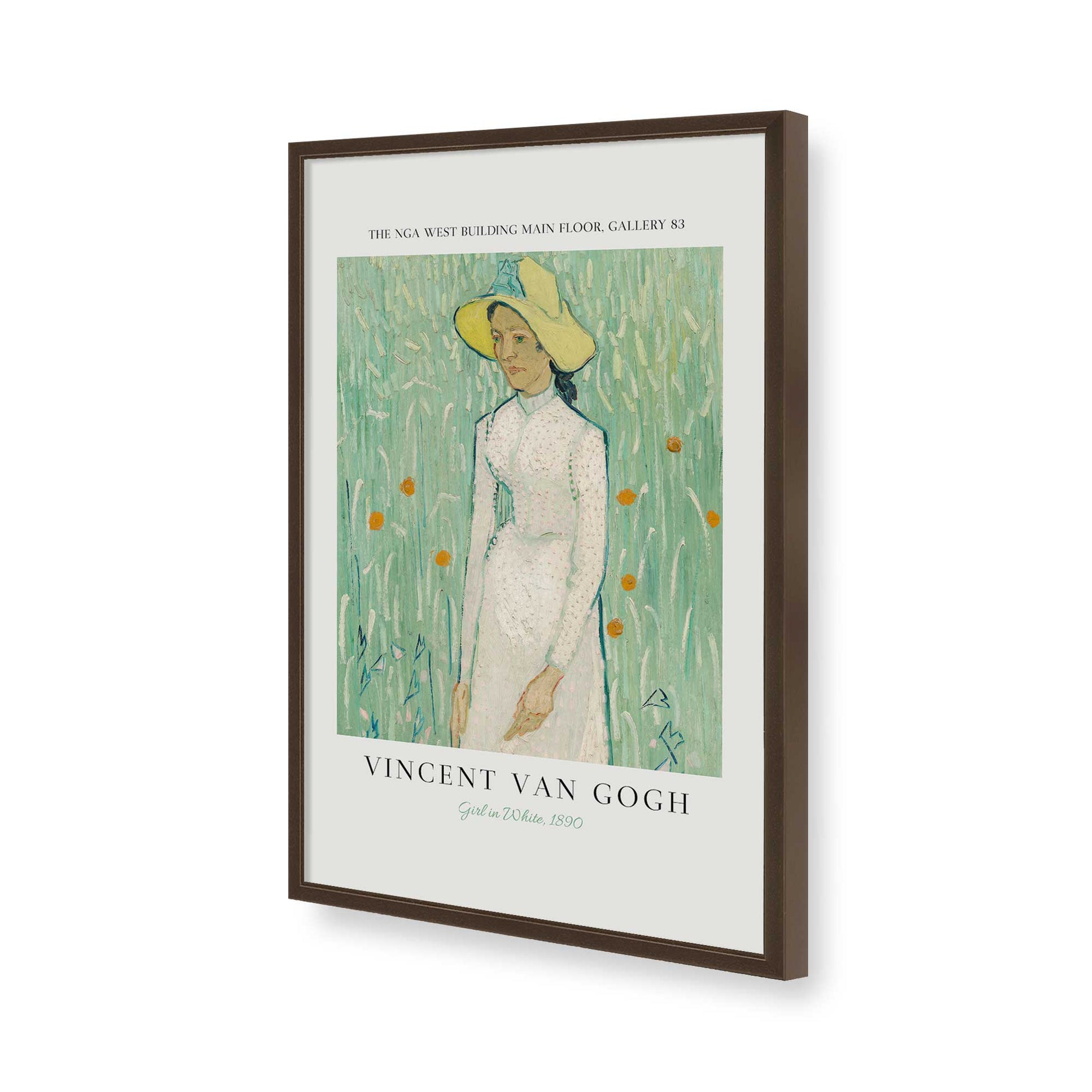 [Color:Brown], Picture of art in a Brown frame of the corner