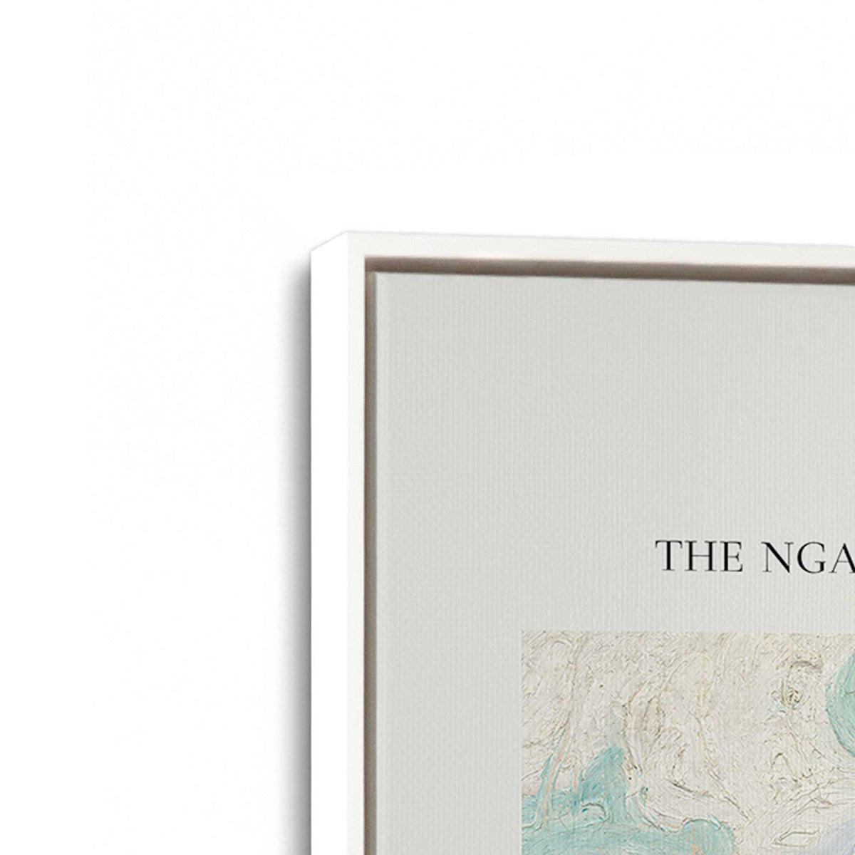 [Color:Opaque White], Picture of art in a White frame at an angle