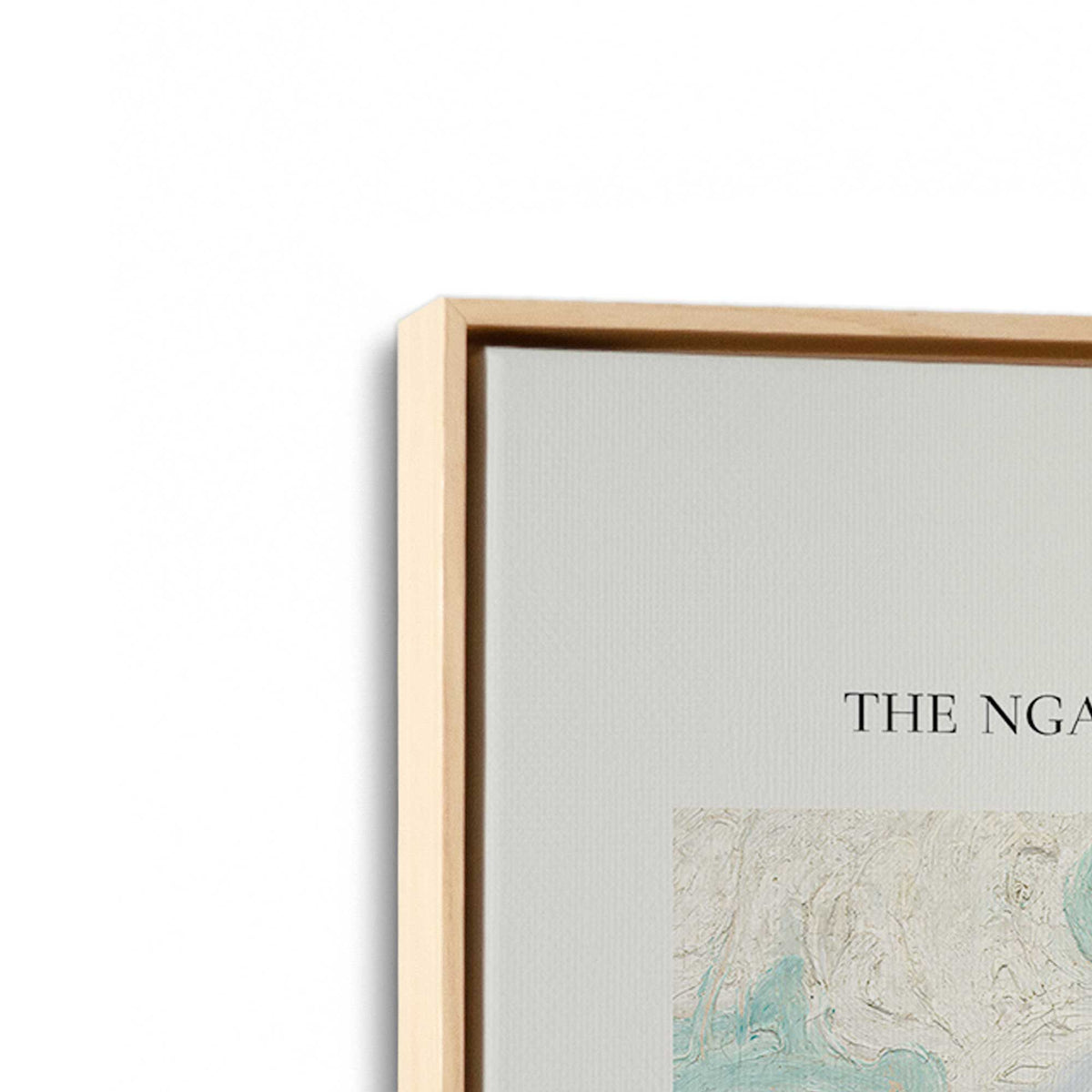 [Color:American Maple], Picture of art in a American Maple frame at an angle