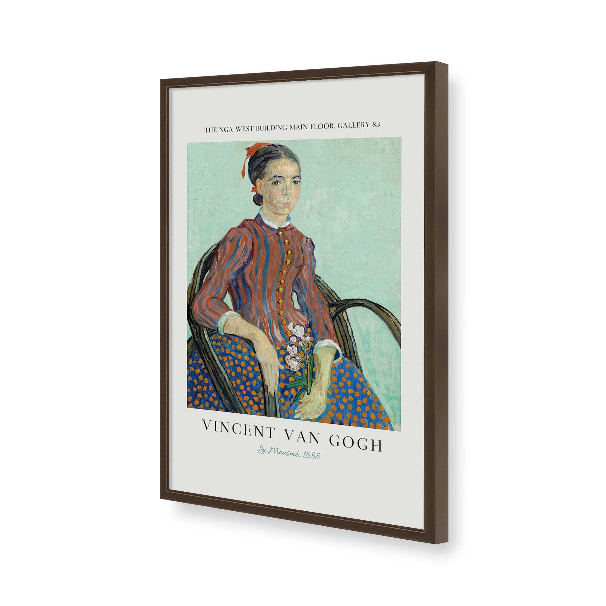 [Color:Brown], Picture of art in a Brown frame of the corner