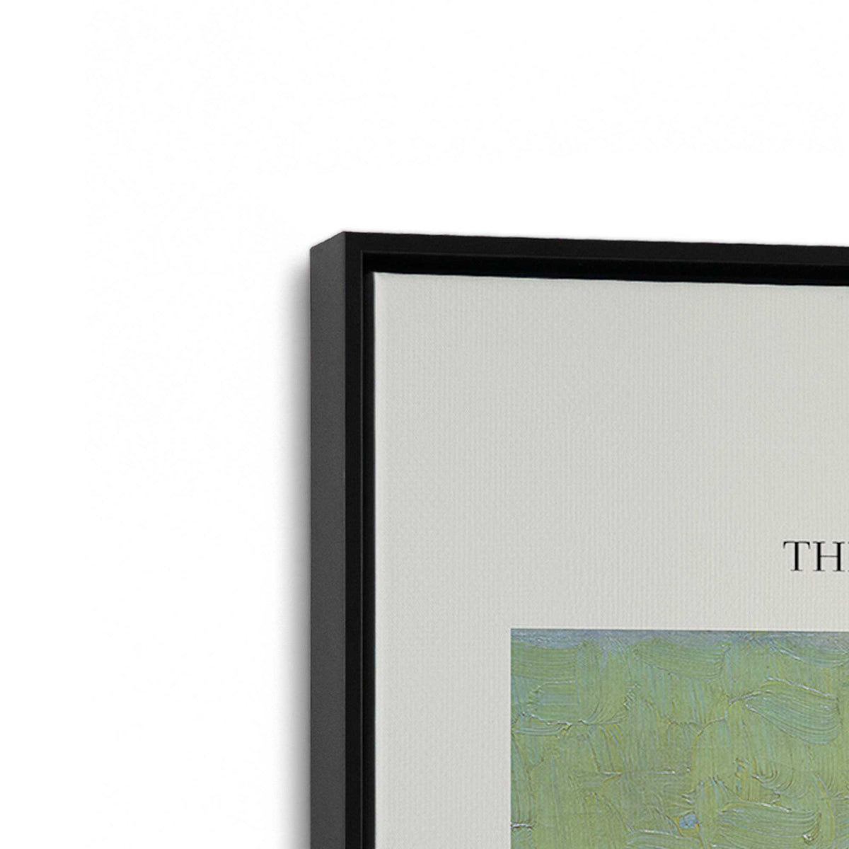 [Color:Satin Black], Picture of art in a Satin Black frame at an angle