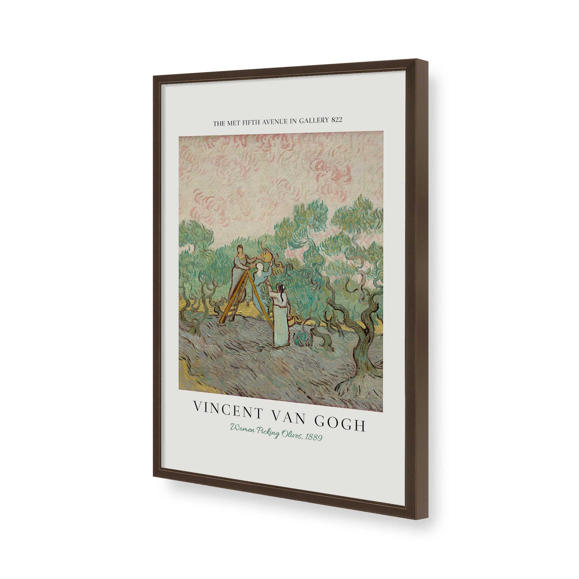 [Color:Brown], Picture of art in a Brown frame of the corner