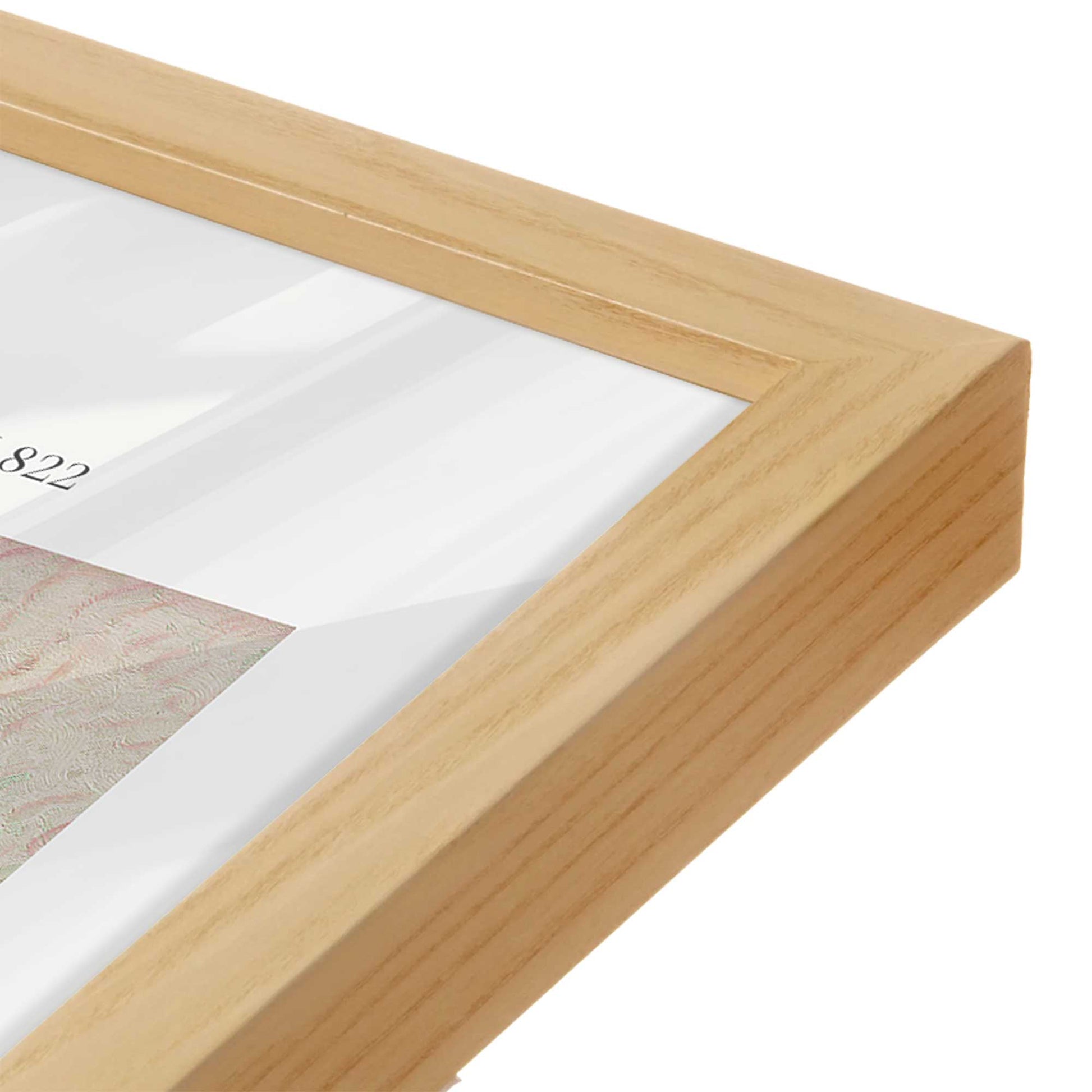 [Color:American Maple], Picture of art in a American Maple frame at an angle
