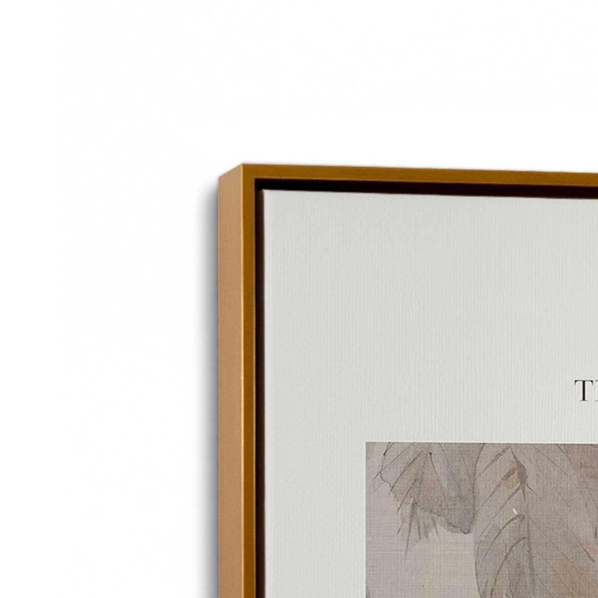 [Color:Polished Gold], Picture of art in a Polished Gold frame at an angle