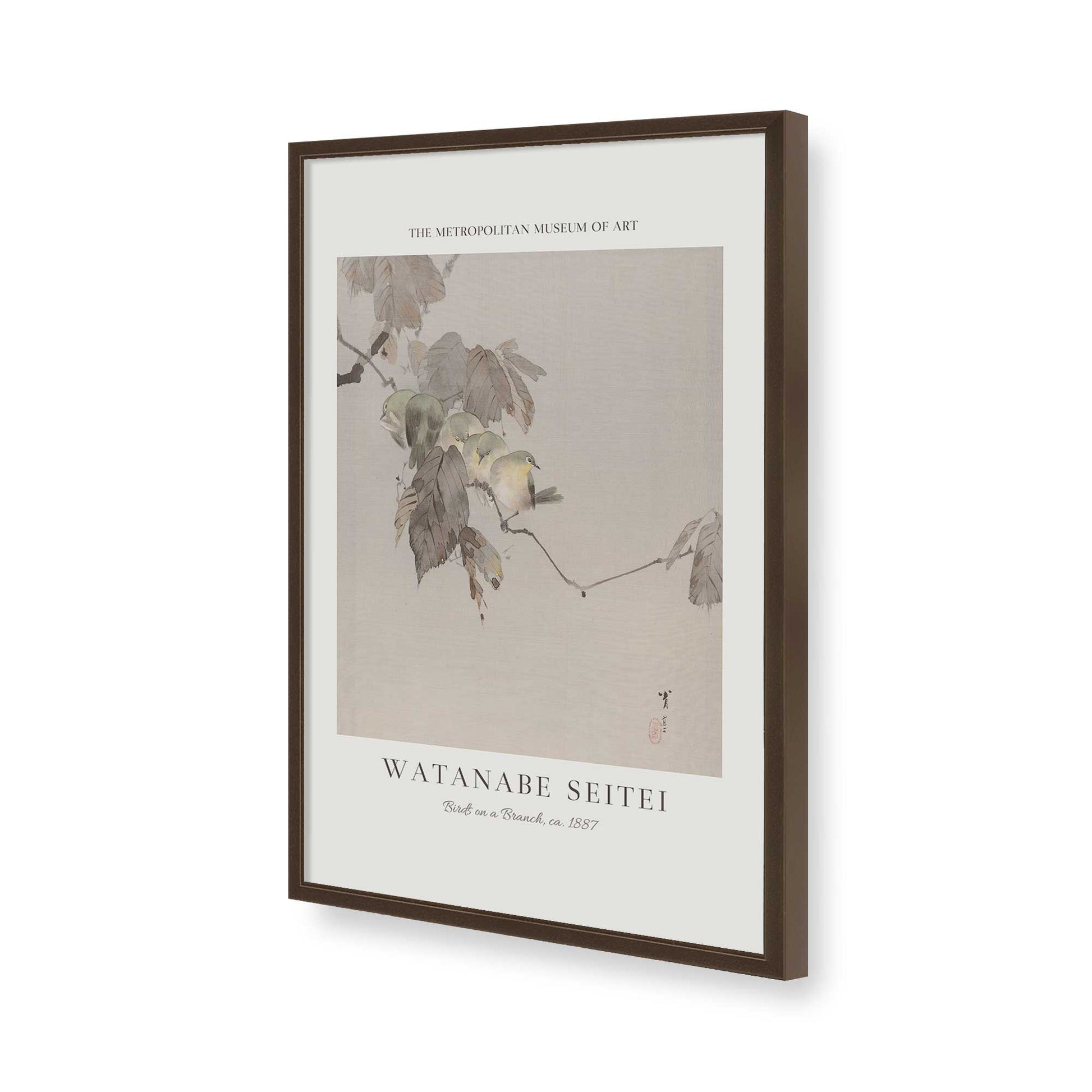 [Color:Brown], Picture of art in a Brown frame of the corner
