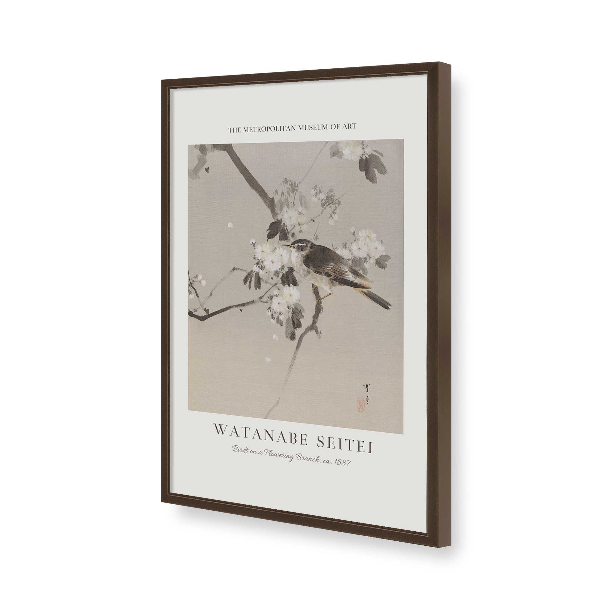 [Color:Brown], Picture of art in a Brown frame of the corner