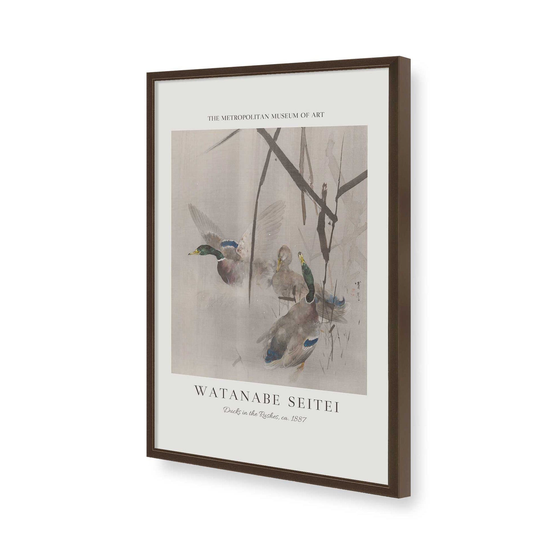 [Color:Brown], Picture of art in a Brown frame of the corner