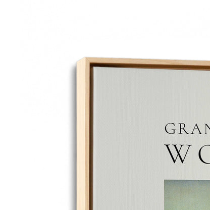 [Color:American Maple], Picture of art in a American Maple frame at an angle