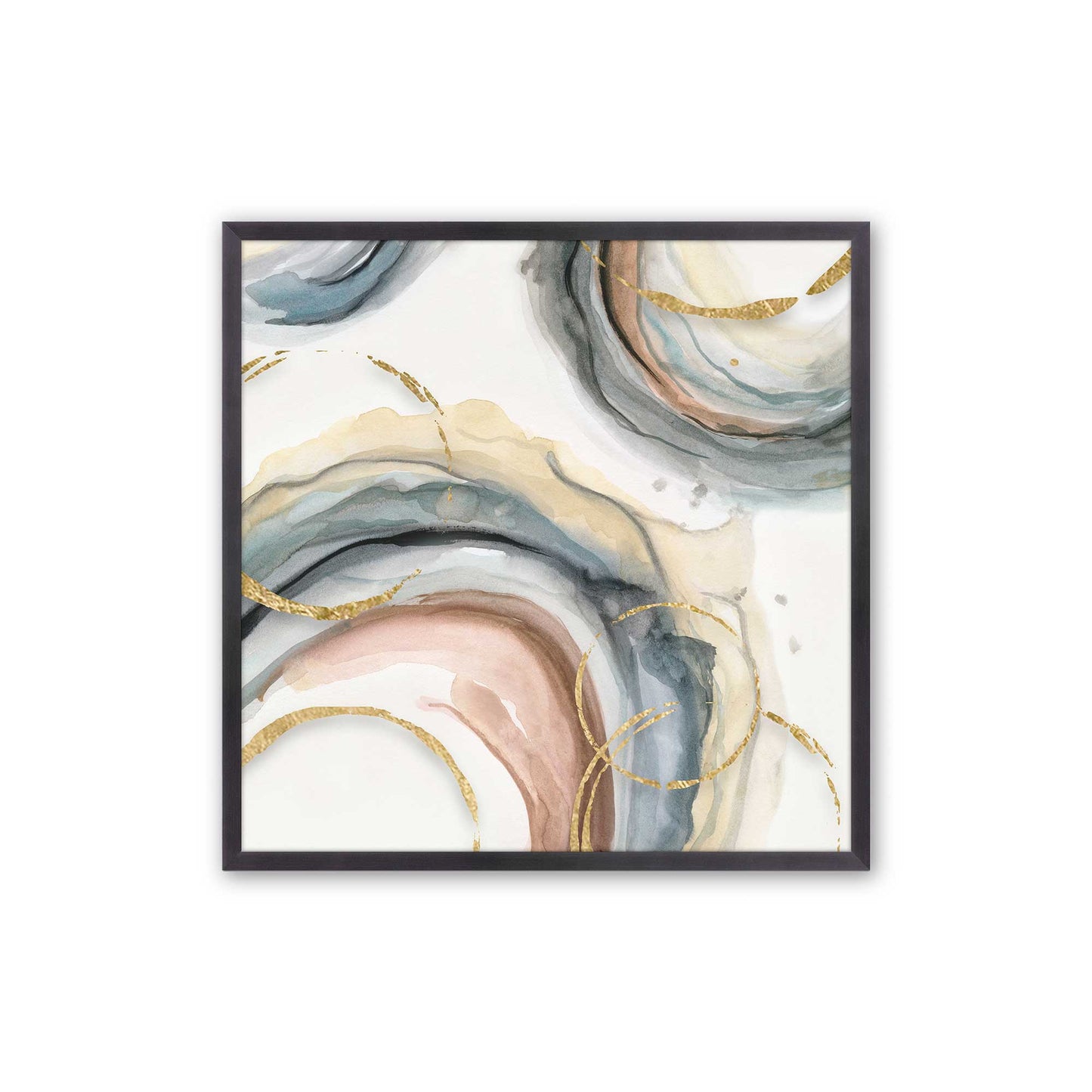 Golden Swirls Art Print, Set of 2
