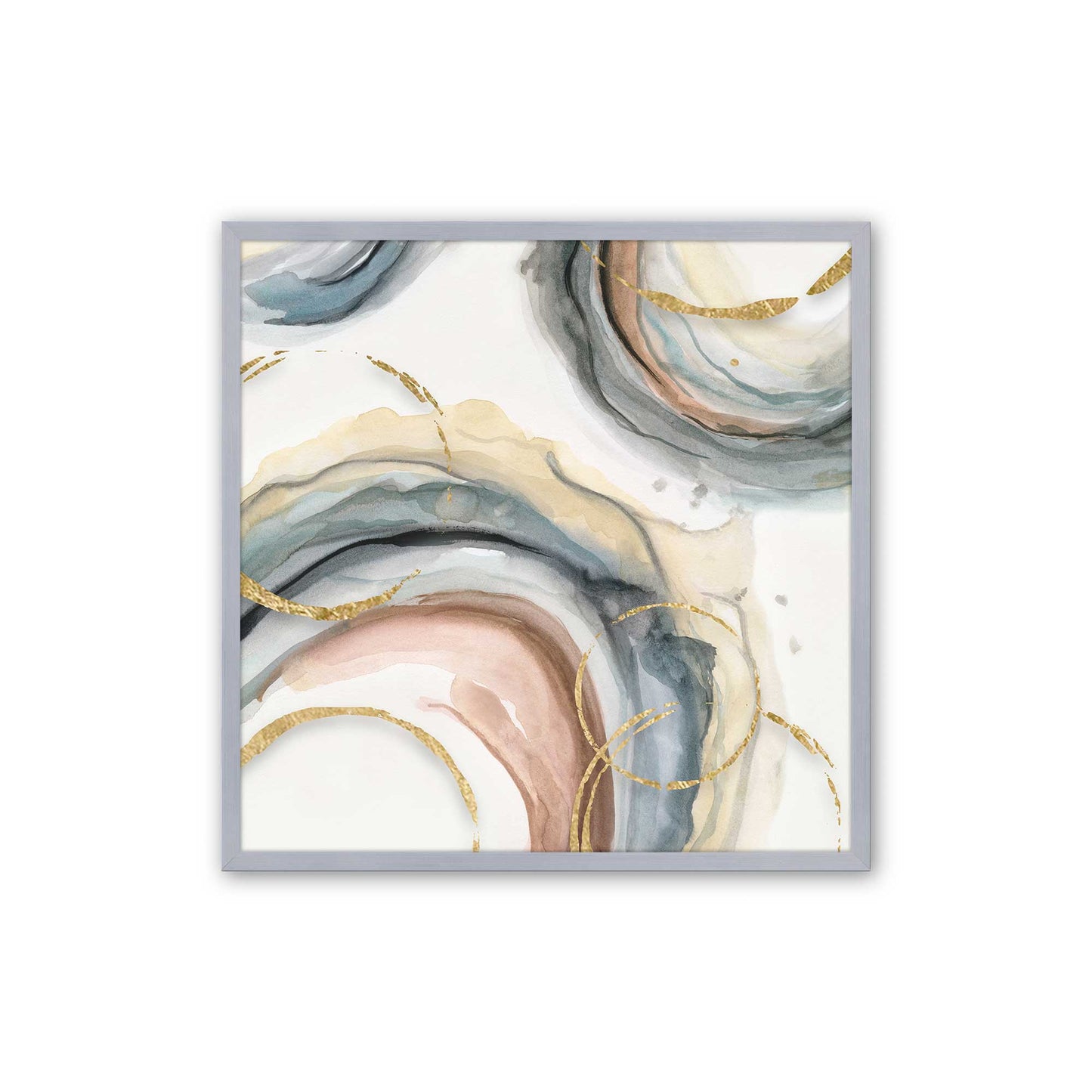 Golden Swirls Art Print, Set of 2