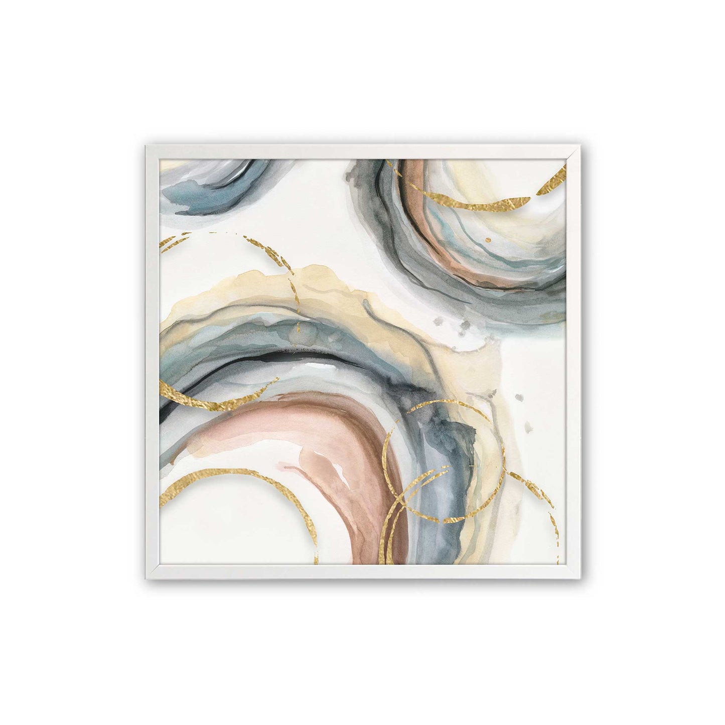 Golden Swirls Art Print, Set of 2