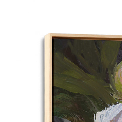 [Color:American Maple], Picture of art in a American Maple frame at an angle