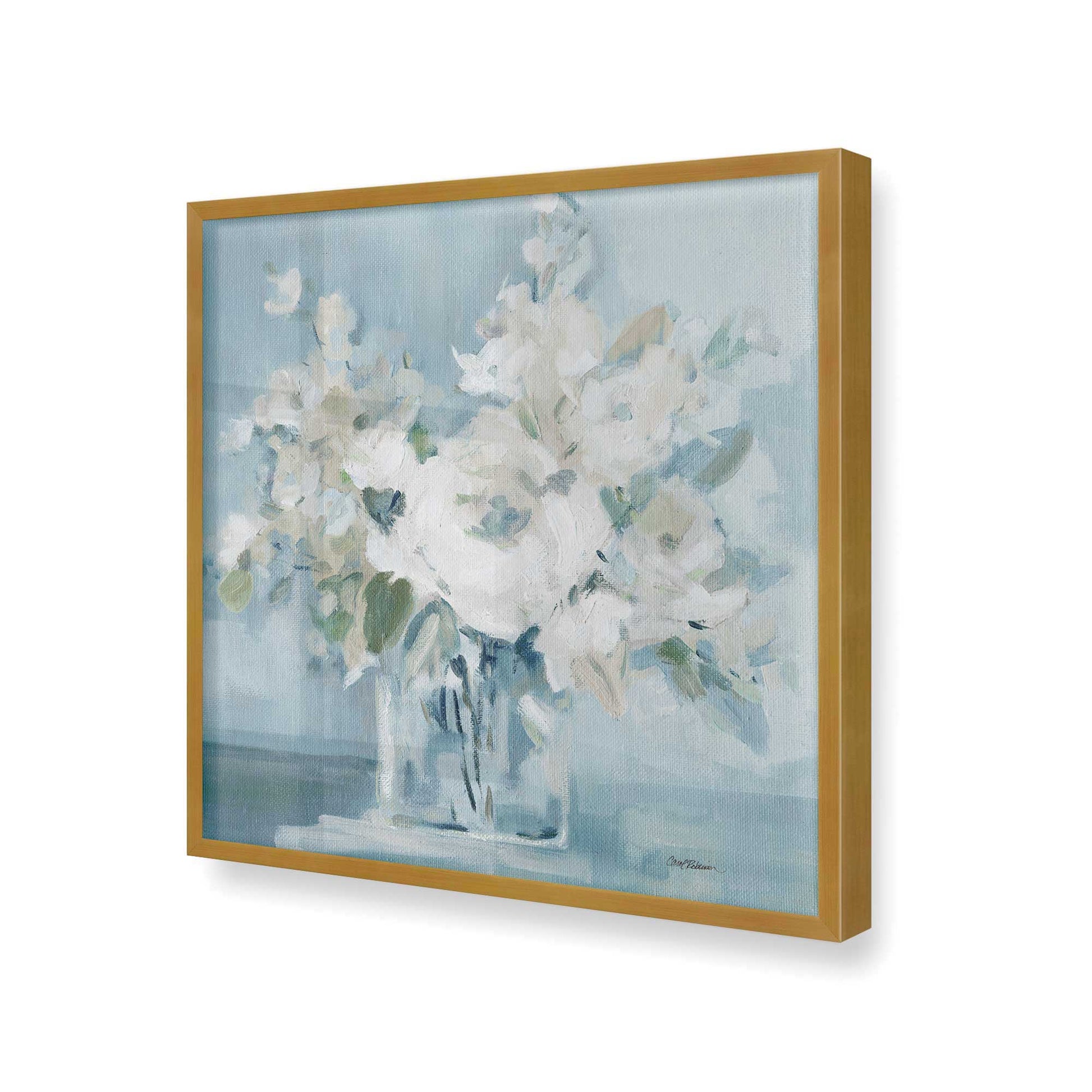 [Color:Polished Gold], Picture of art in a Polished Gold frame at an angle