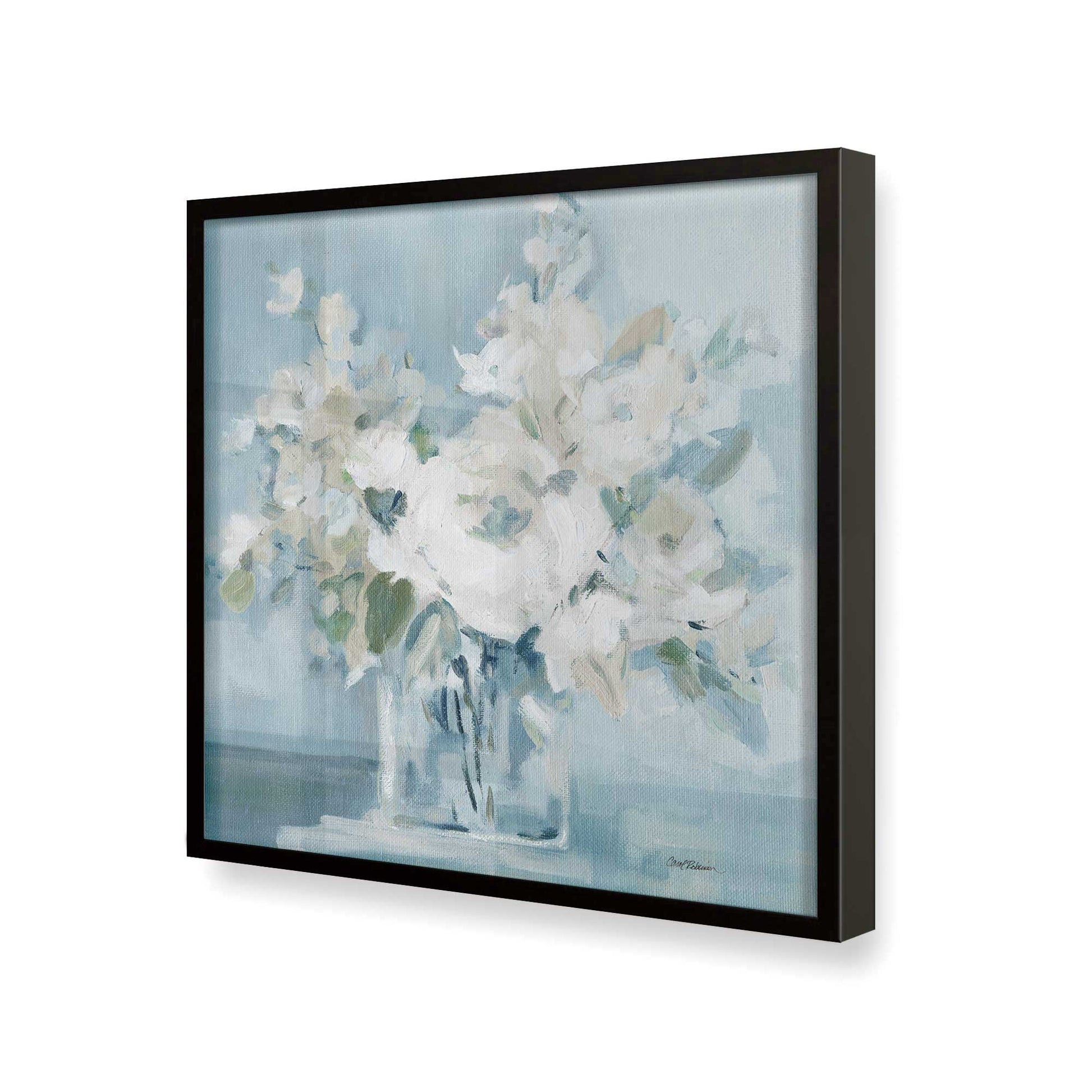 [Color:Satin Black], Picture of art in a Satin Black frame at an angle