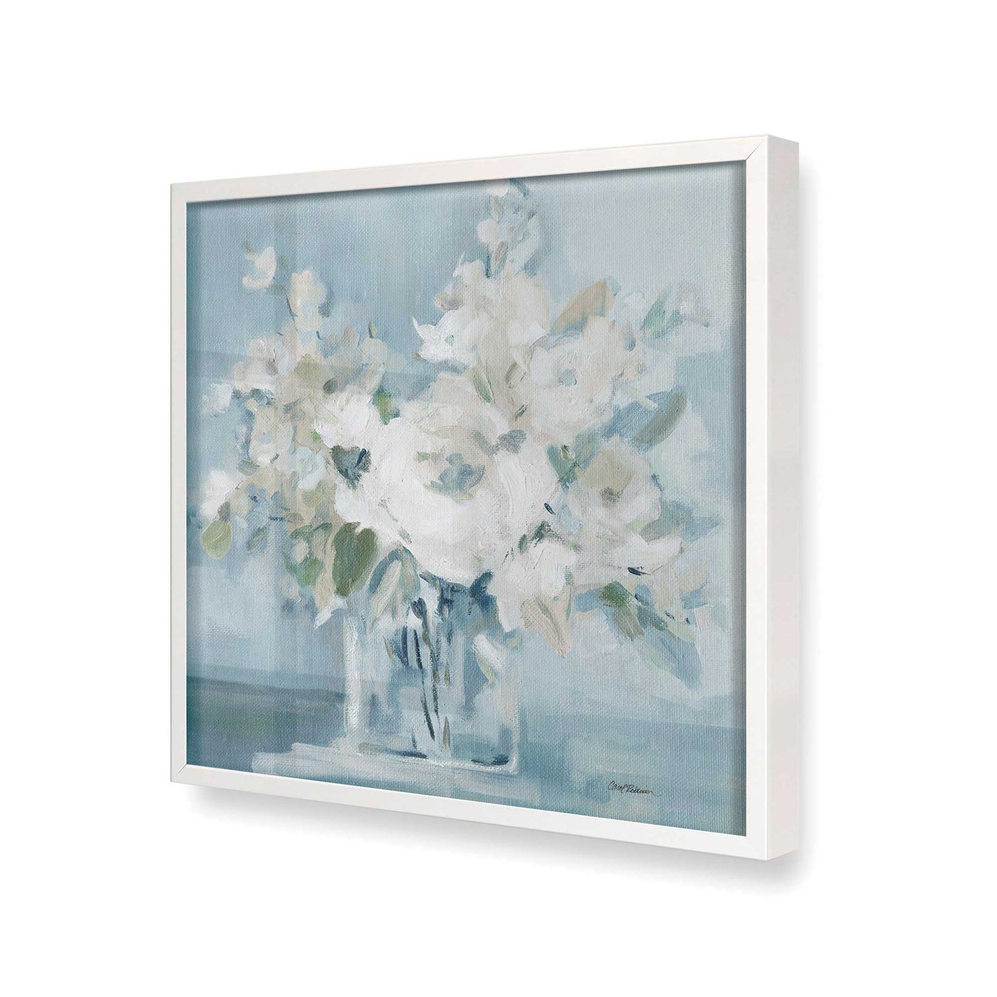 [Color:Opaque White], Picture of art in a Opaque White frame at an angle