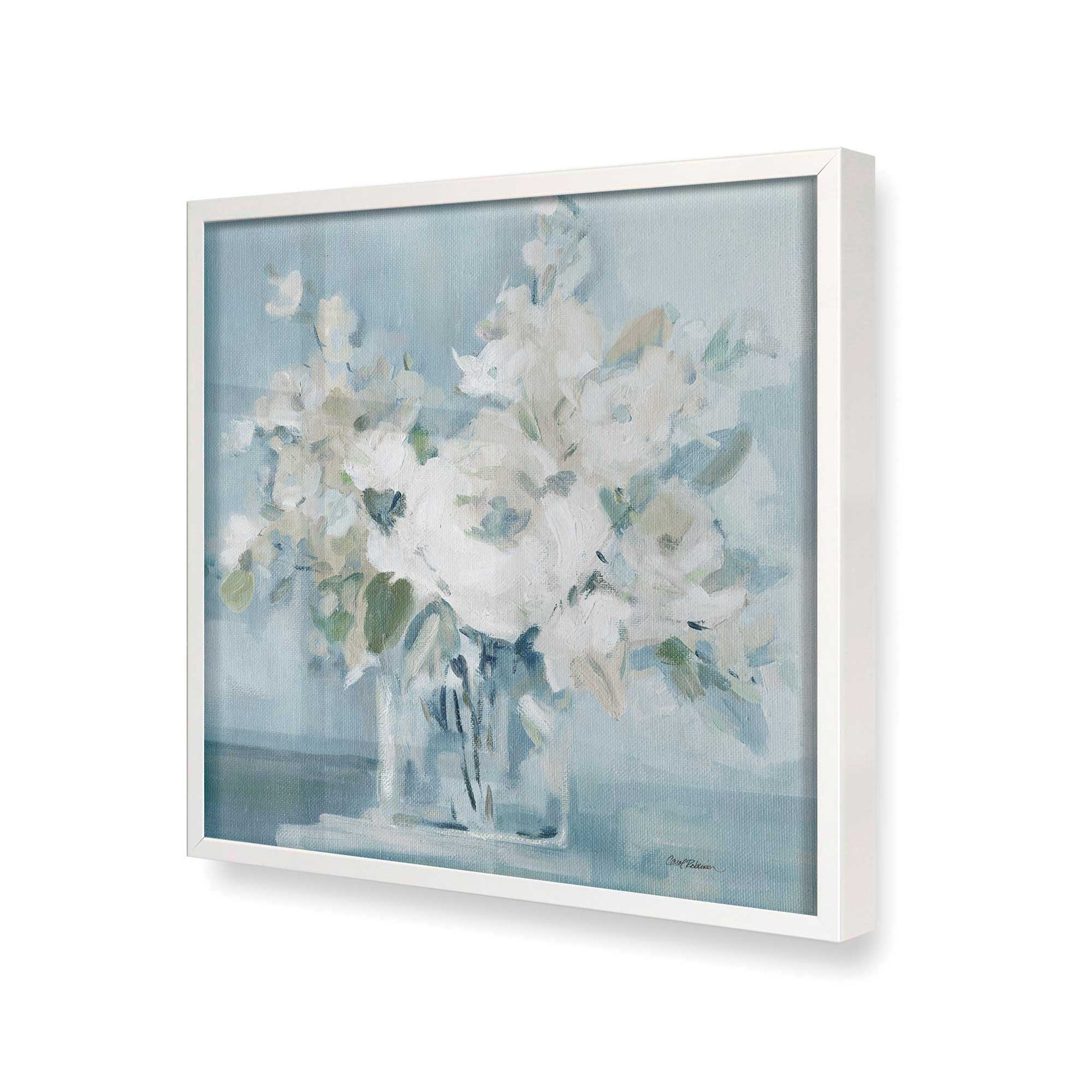 [Color:Opaque White], Picture of art in a Opaque White frame at an angle