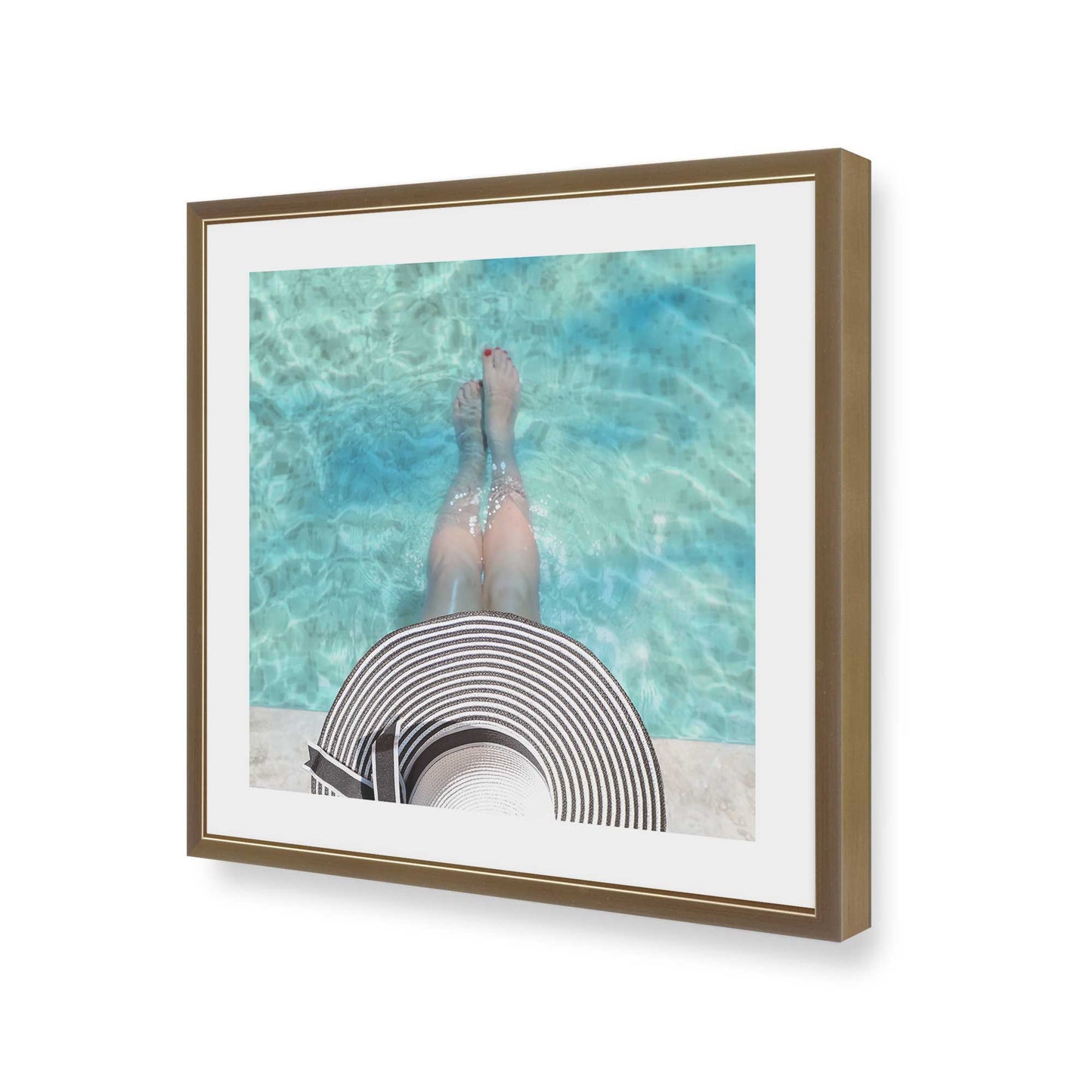 [Color:Brushed Gold], Picture of art in a Brushed Gold frame at an angle