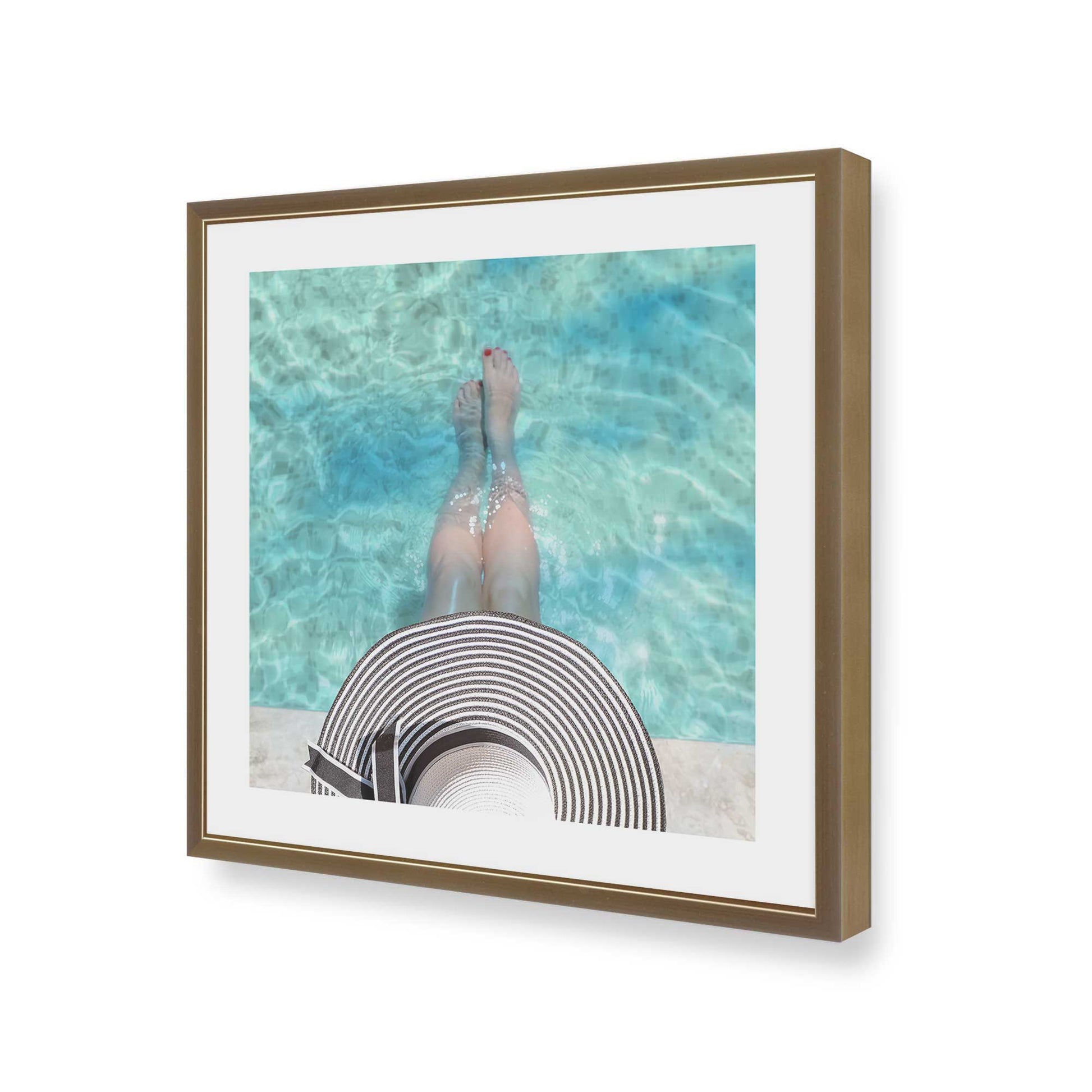 [Color:Brushed Gold], Picture of art in a Brushed Gold frame at an angle