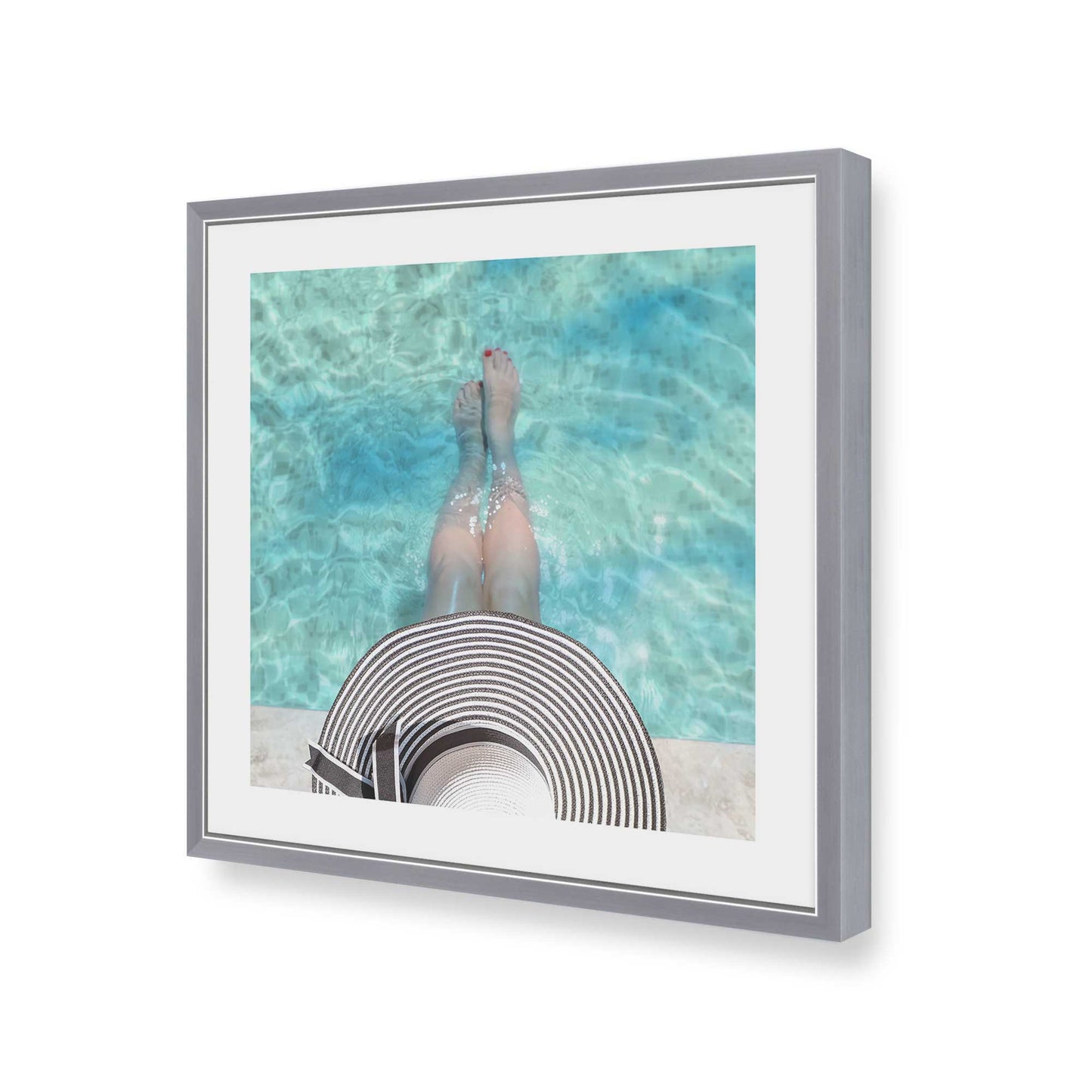[Color:Polished Chrome], Picture of art in a Polished Chrome frame at an angle